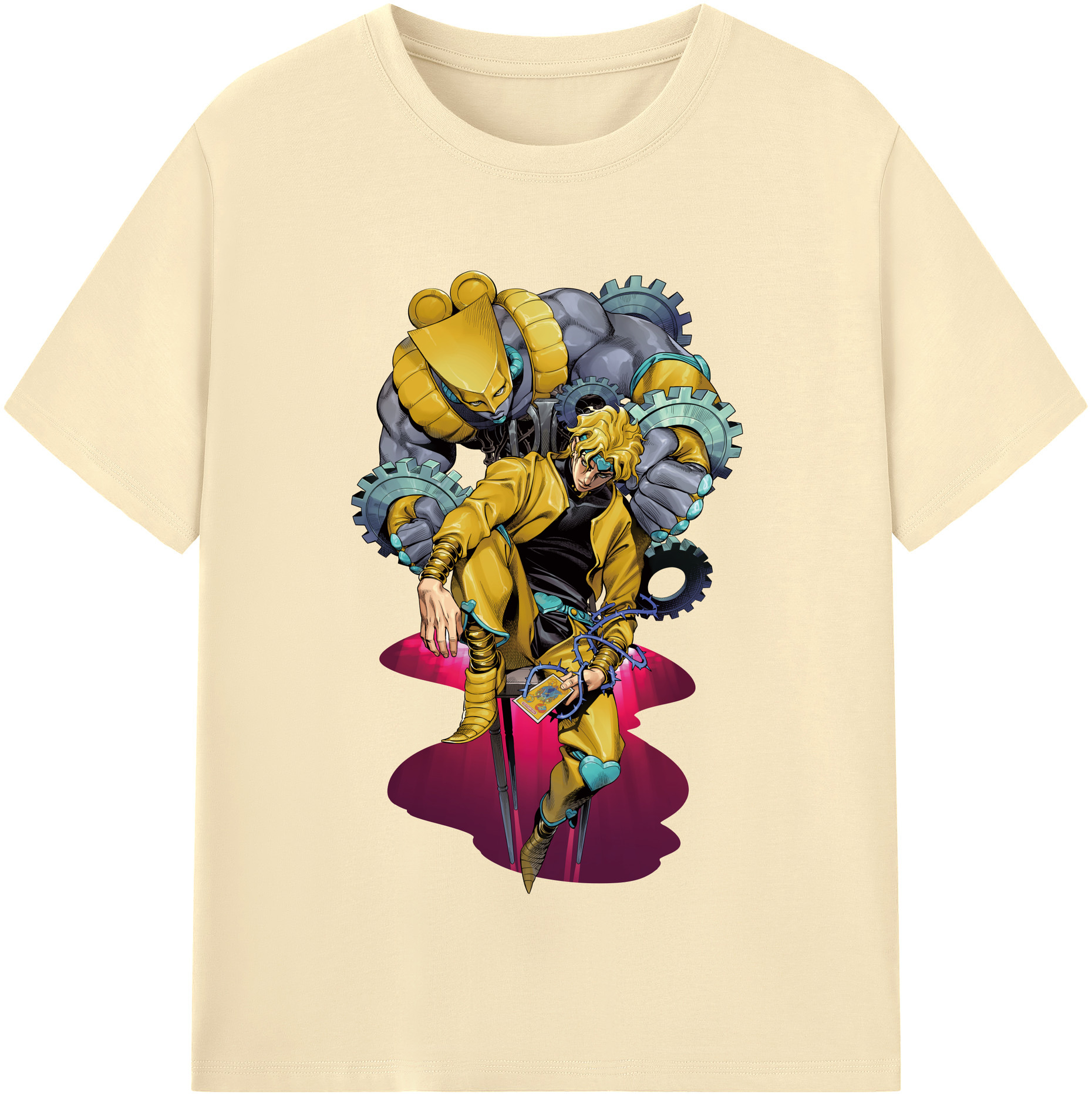 （画像用） ジョジョの奇妙な冒険 ディオ?ブランドー JoJo's Bizarre Adventure Dio Brando 綿100％半袖Tシャツ（フロントプリント）