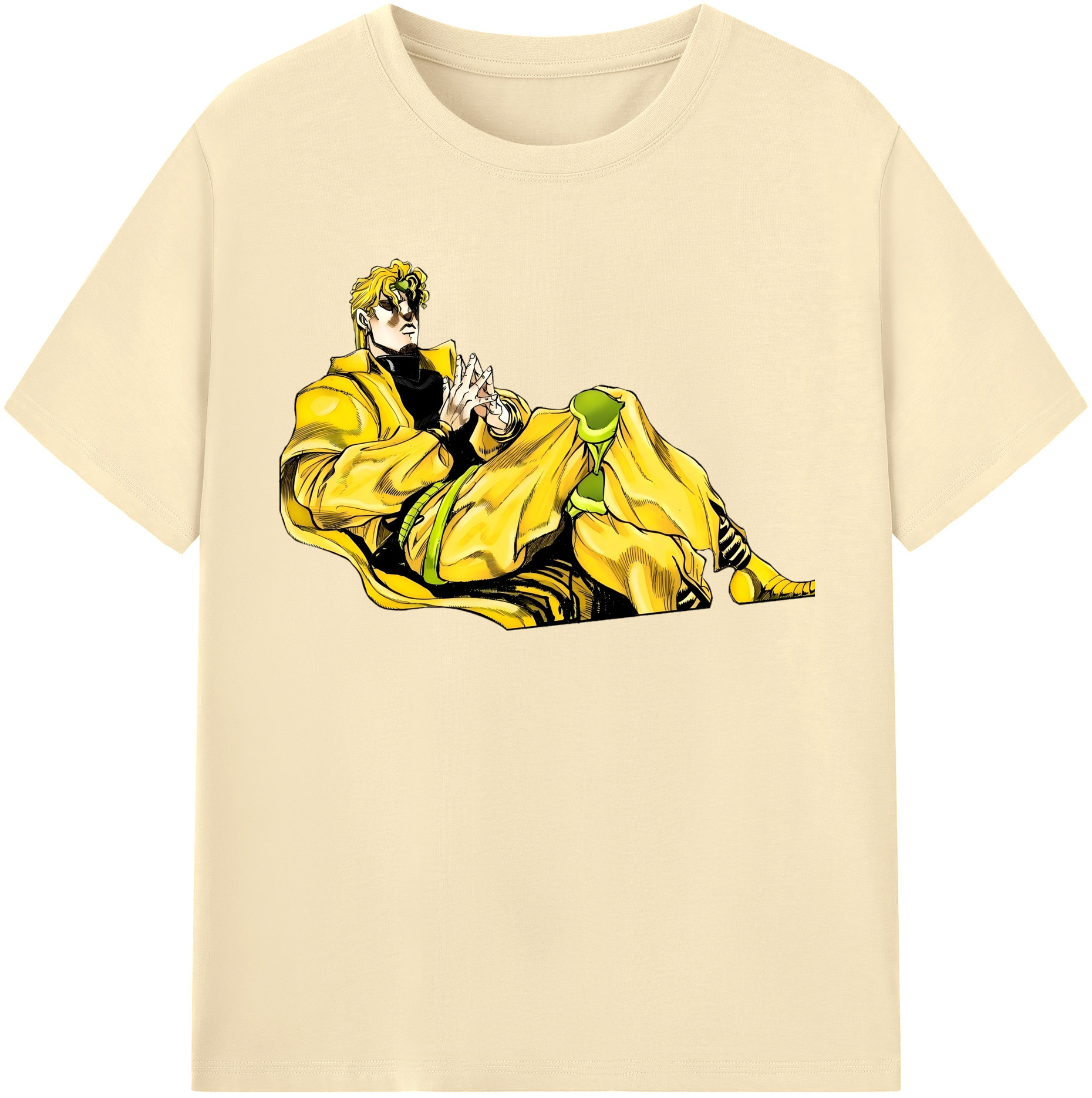 （画像用） ジョジョの奇妙な冒険 ディオ?ブランドー JoJo's Bizarre Adventure Dio Brando 綿100％半袖Tシャツ（フロントプリント）
