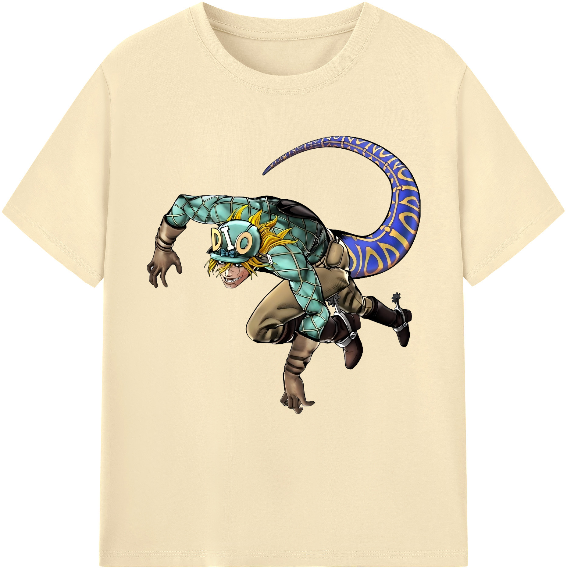 （画像用） ジョジョの奇妙な冒険 ディオ?ブランドー JoJo's Bizarre Adventure Dio Brando 綿100％半袖Tシャツ（フロントプリント）