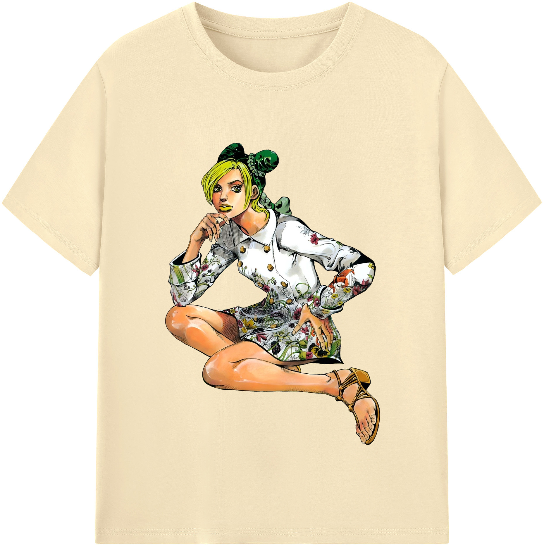 （画像用） "ジョジョの奇妙な冒険 くうじょう ジョリーン JoJo's Bizarre Adventure Jolyne Cujoh " 綿100％半袖Tシャツ（フロントプリント）