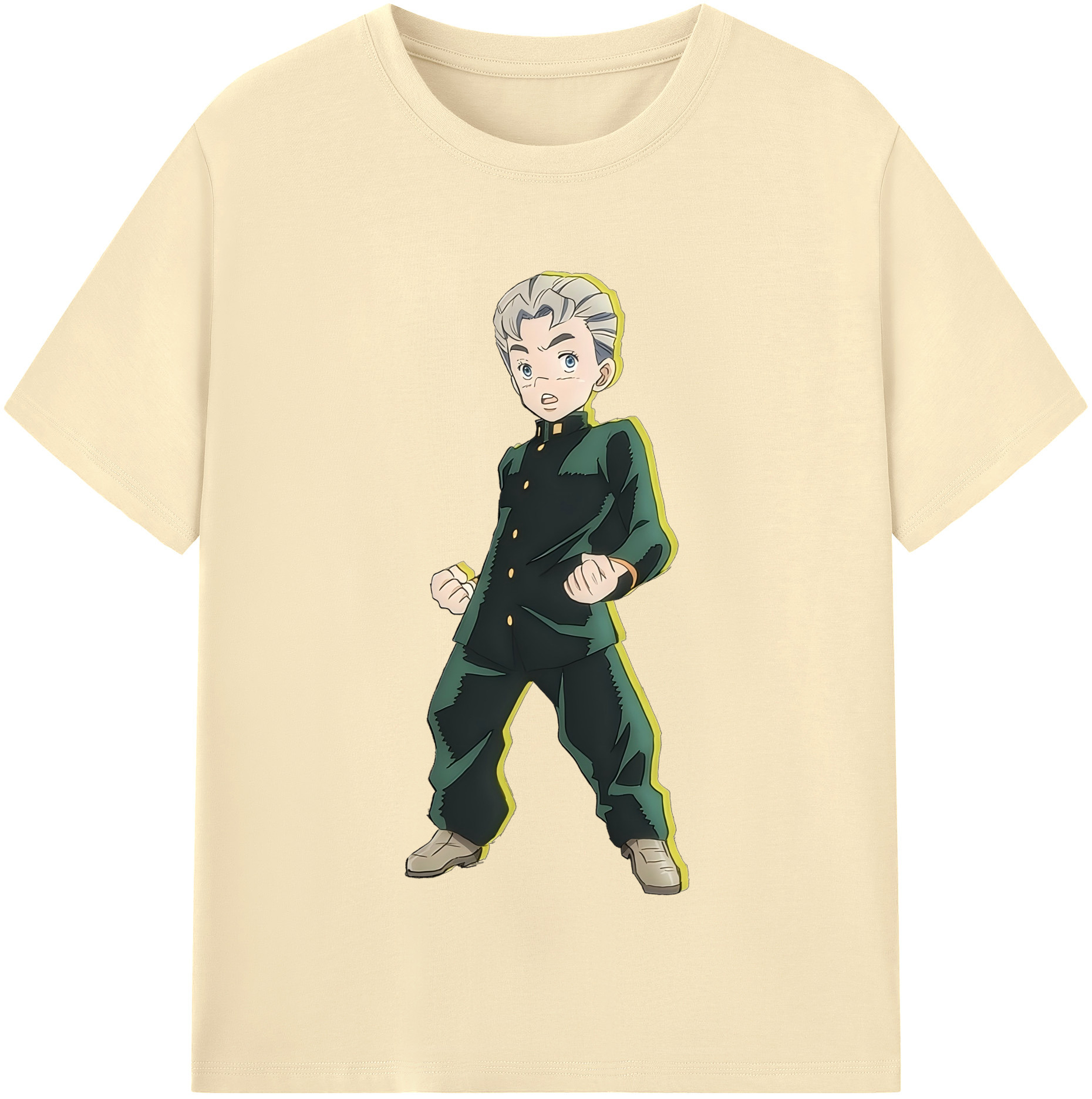（画像用） ジョジョの奇妙な冒険 広瀨康一 JoJo's Bizarre Adventure Hirose Koichi 綿100％半袖Tシャツ（フロントプリント）