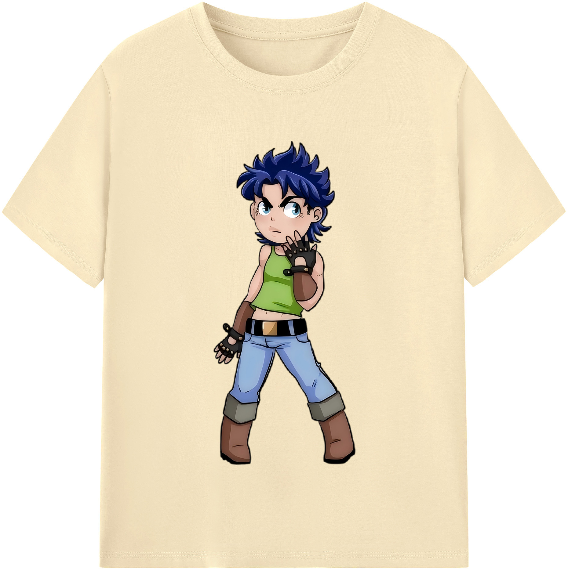 （画像用） ジョジョの奇妙な冒険 広瀨康一 JoJo's Bizarre Adventure Hirose Koichi 綿100％半袖Tシャツ（フロントプリント）