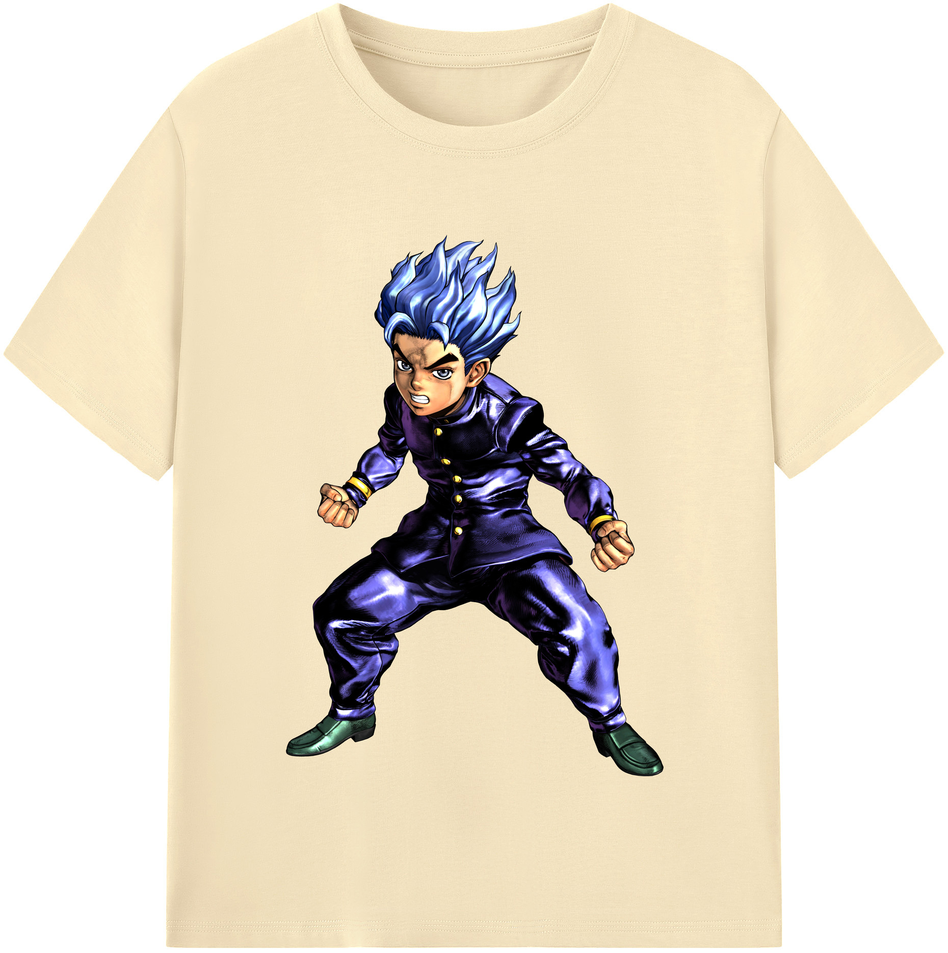 （画像用） ジョジョの奇妙な冒険 広瀨康一 JoJo's Bizarre Adventure Hirose Koichi 綿100％半袖Tシャツ（フロントプリント）
