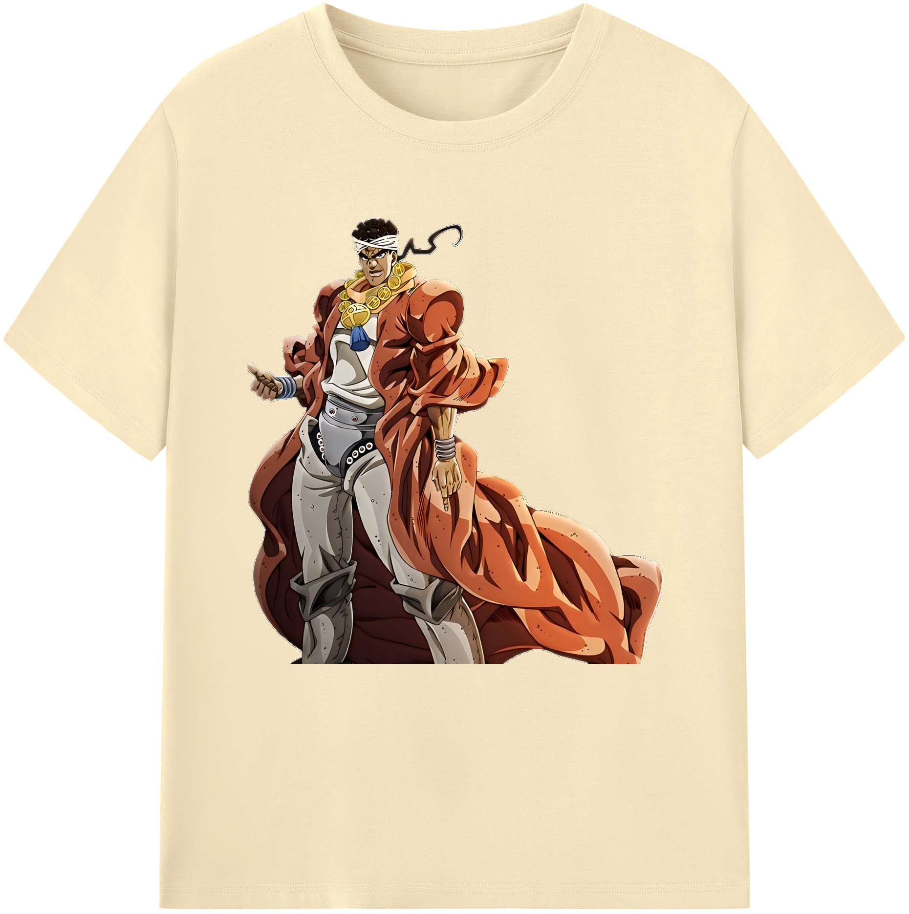 （画像用） ジョジョの奇妙な冒険 ムハンマド?アブドゥル JoJo's Bizarre Adventure Muhammad Avdol 綿100％半袖Tシャツ（フロントプリント）