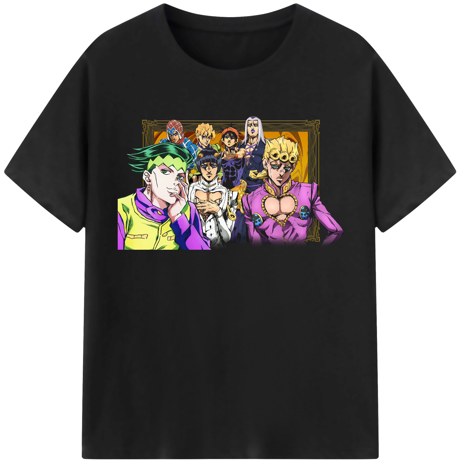 （画像用） ジョジョの奇妙な冒険 ジョルノ?ジョバァーナ JoJo's Bizarre Adventure Giorno Giovanna 綿100％半袖Tシャツ（フロントプリント）