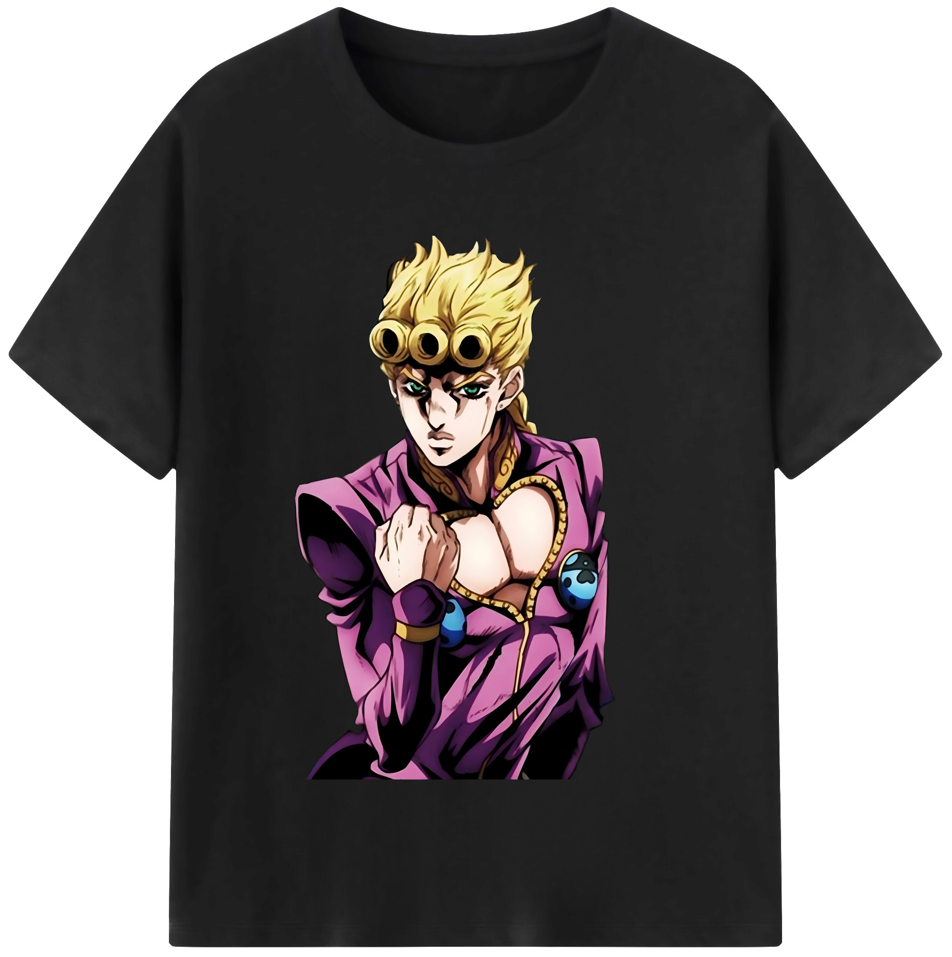 （画像用） ジョジョの奇妙な冒険 ジョルノ?ジョバァーナ JoJo's Bizarre Adventure Giorno Giovanna 綿100％半袖Tシャツ（フロントプリント）