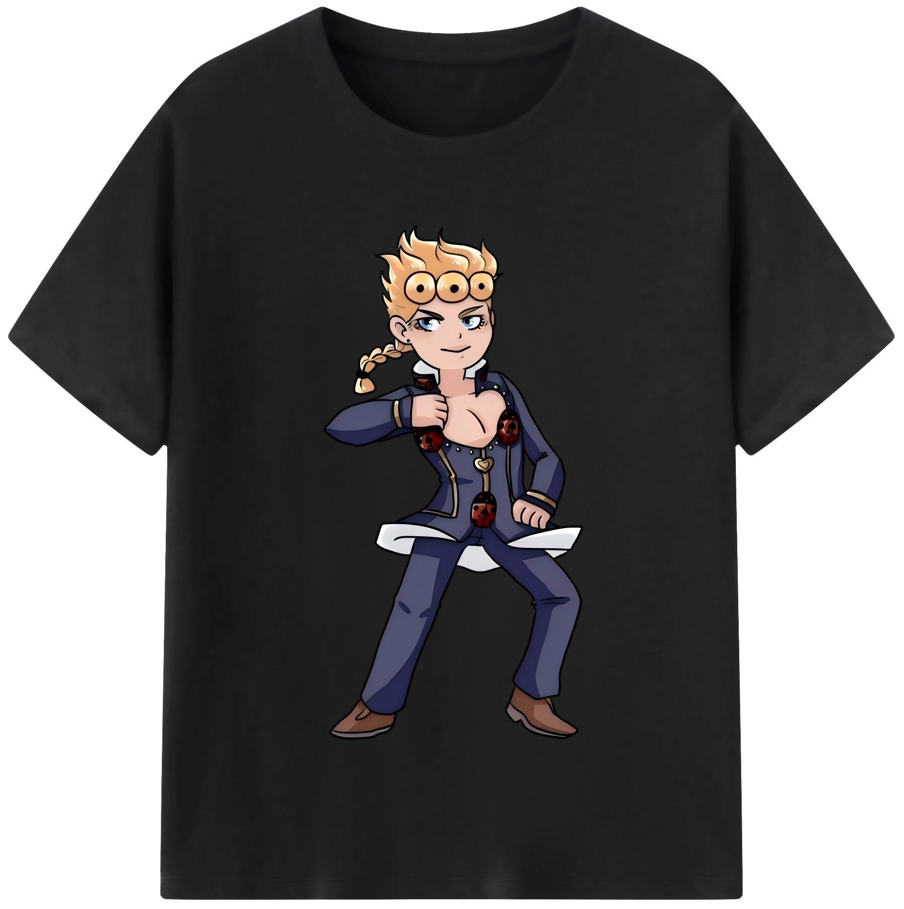 （画像用） ジョジョの奇妙な冒険 ジョルノ?ジョバァーナ JoJo's Bizarre Adventure Giorno Giovanna 綿100％半袖Tシャツ（フロントプリント）