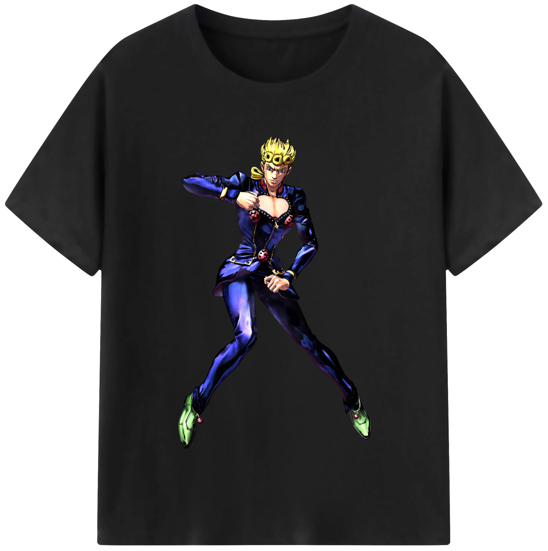 （画像用） ジョジョの奇妙な冒険 ジョルノ?ジョバァーナ JoJo's Bizarre Adventure Giorno Giovanna 綿100％半袖Tシャツ（フロントプリント）