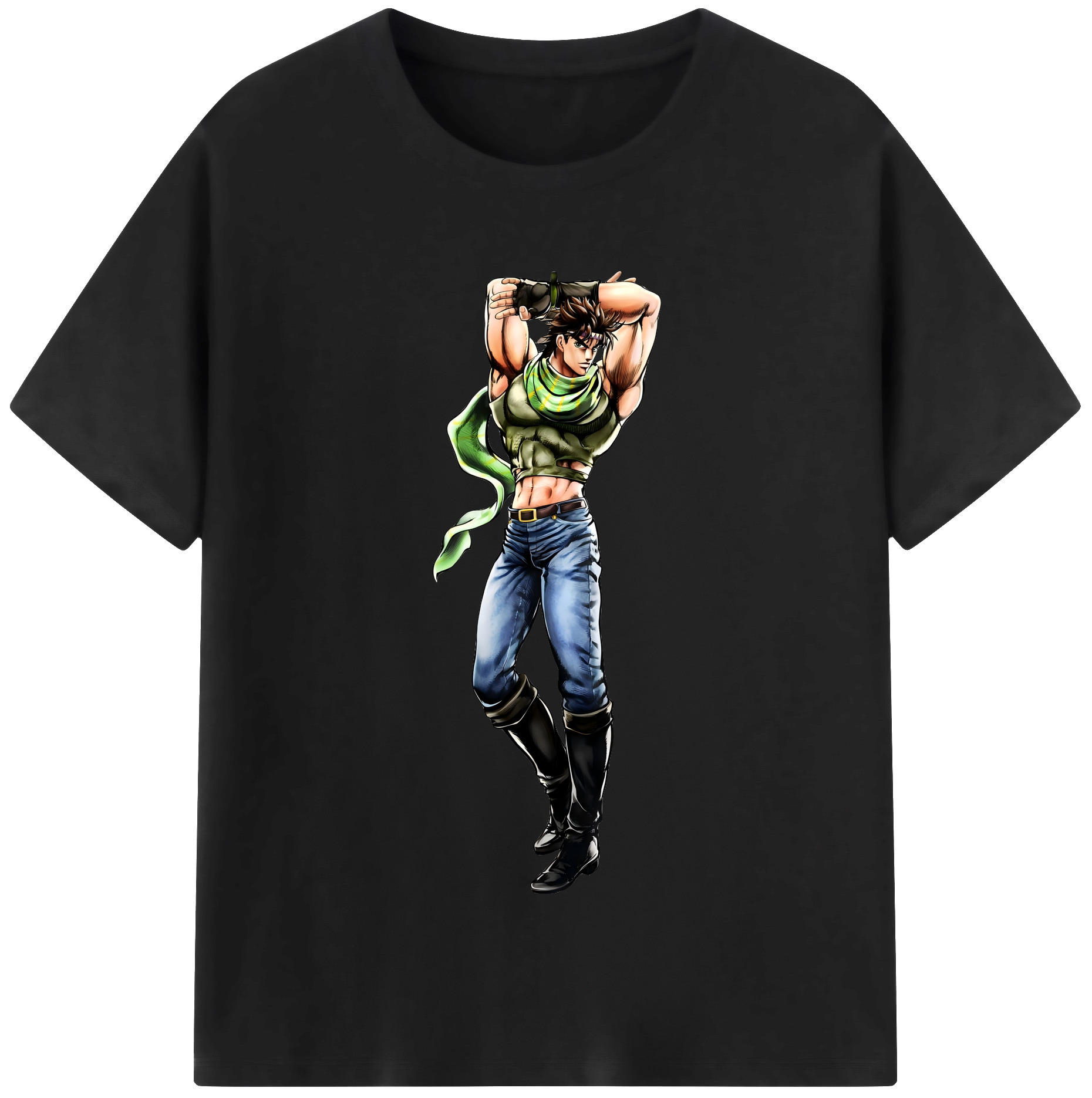 （画像用） ジョジョの奇妙な冒険 ジョセフ?ジョースター JoJo's Bizarre Adventure Joseph Joestar 綿100％半袖Tシャツ（フロントプリント）