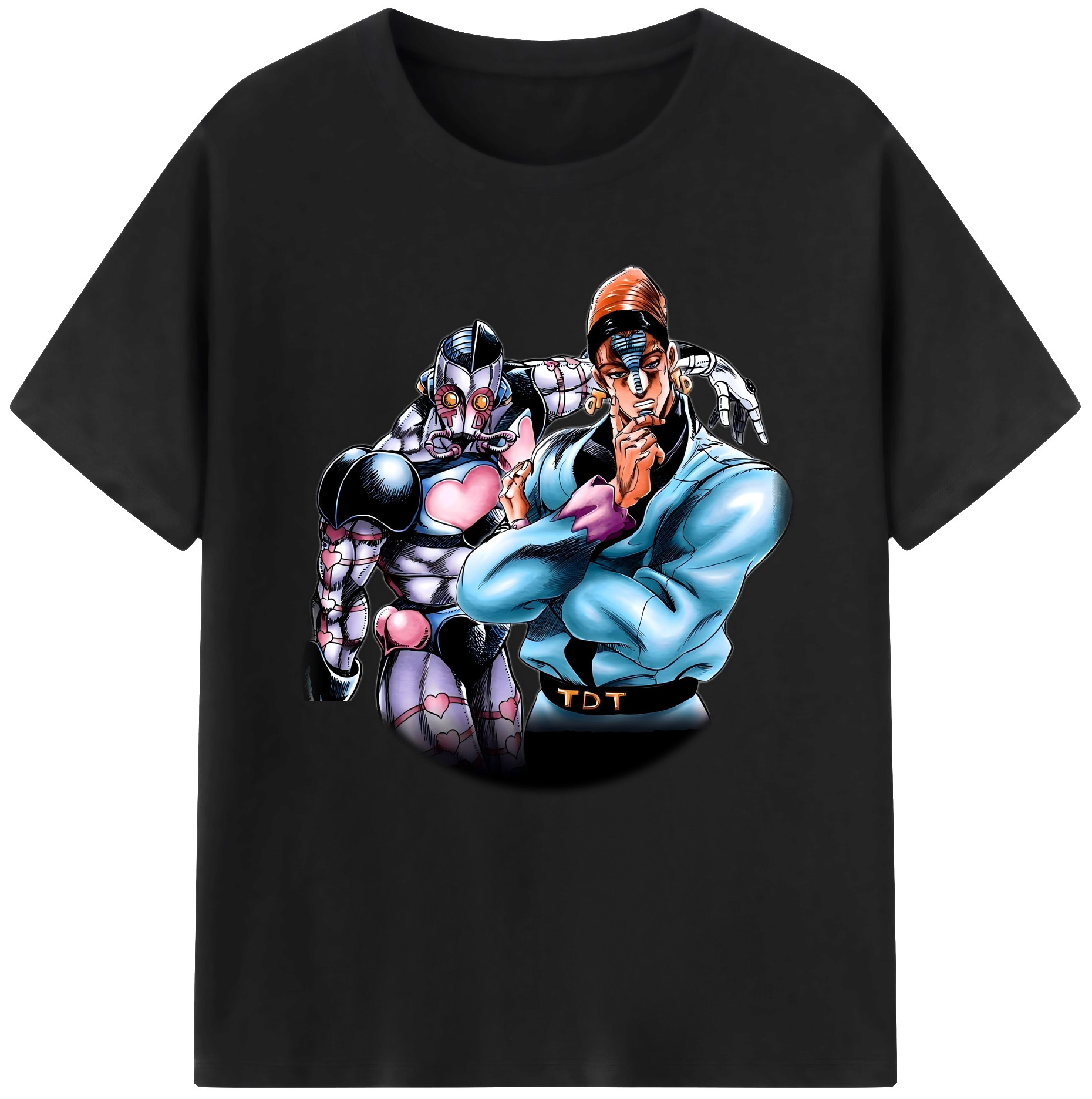 （画像用） ジョジョの奇妙な冒険 ひがしかた じょうすけ JoJo's Bizarre Adventure Higashikata Josuke 綿100％半袖Tシャツ（フロントプリント）
