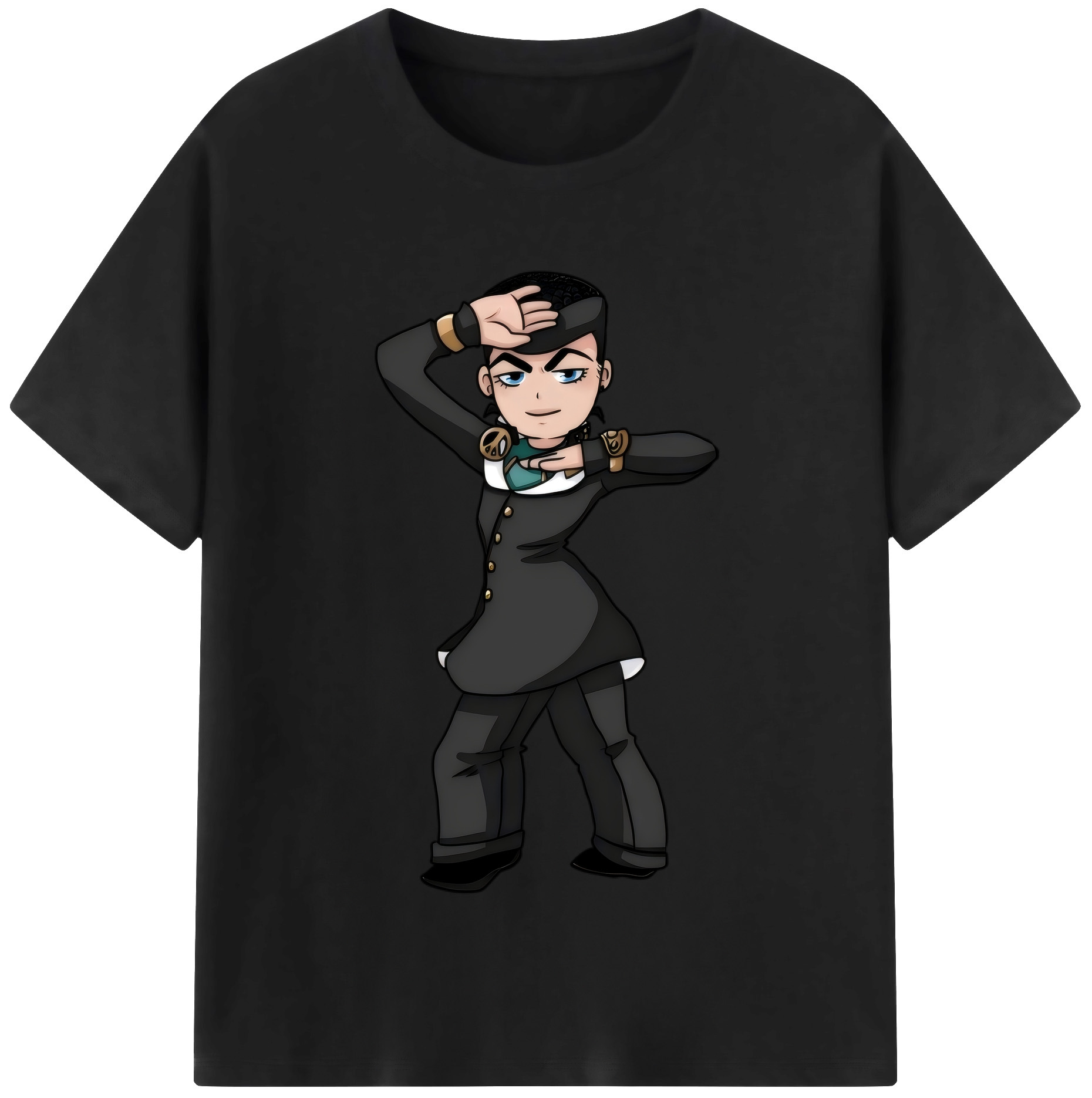 （画像用） ジョジョの奇妙な冒険 ひがしかた じょうすけ JoJo's Bizarre Adventure Higashikata Josuke 綿100％半袖Tシャツ（フロントプリント）