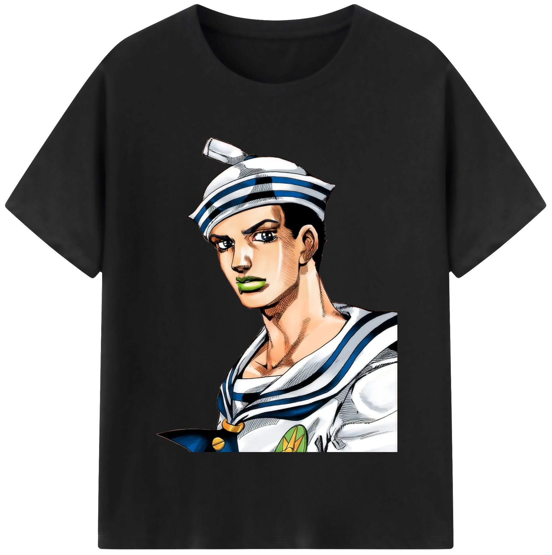 （画像用） ジョジョの奇妙な冒険 東方定助 JoJo's Bizarre Adventure Higashikata Josuke 綿100％半袖Tシャツ（フロントプリント）