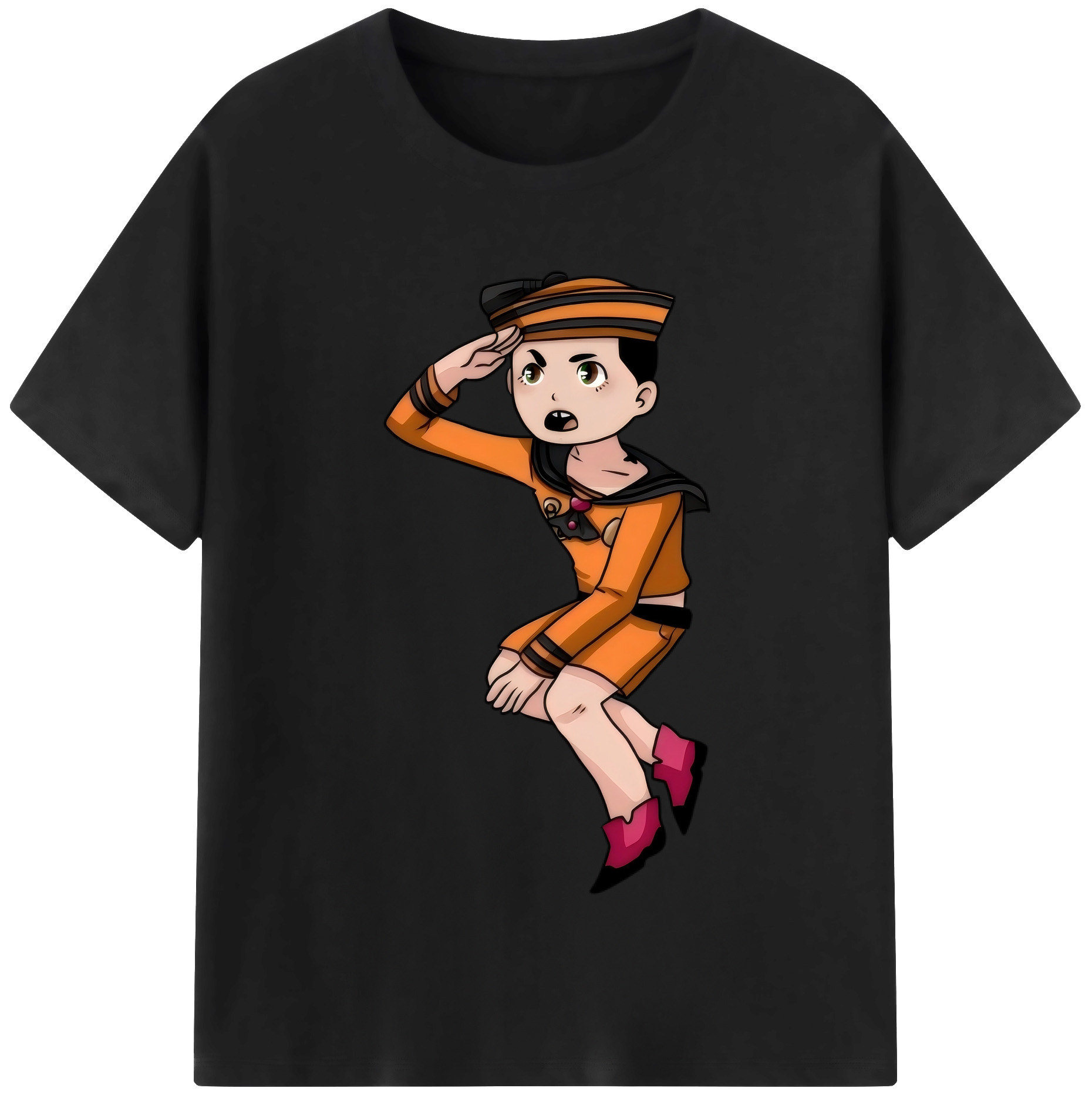 （画像用） ジョジョの奇妙な冒険 東方定助 JoJo's Bizarre Adventure Higashikata Josuke 綿100％半袖Tシャツ（フロントプリント）