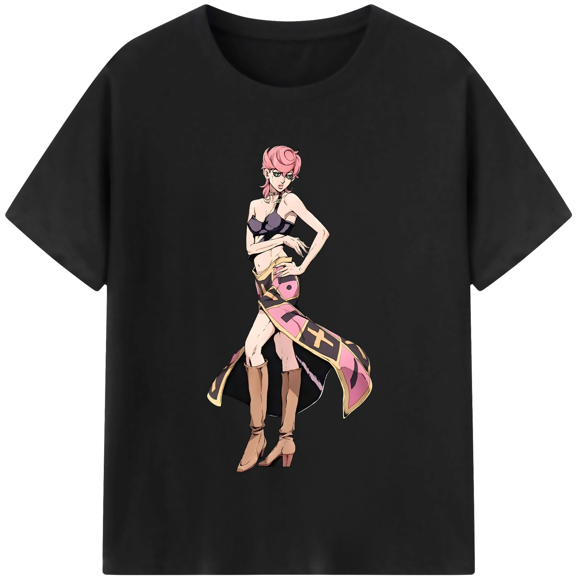 （画像用） ジョジョの奇妙な冒険 トリッシュ?ウナ JoJo's Bizarre Adventure Trish Una 綿100％半袖Tシャツ（フロントプリント）