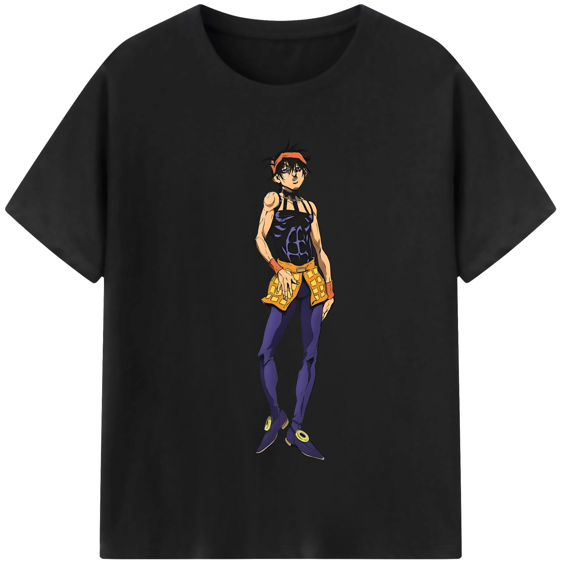（画像用） ジョジョの奇妙な冒険 ナランチャ?ギルガ JoJo's Bizarre Adventure Narancia Ghirga 綿100％半袖Tシャツ（フロントプリント）