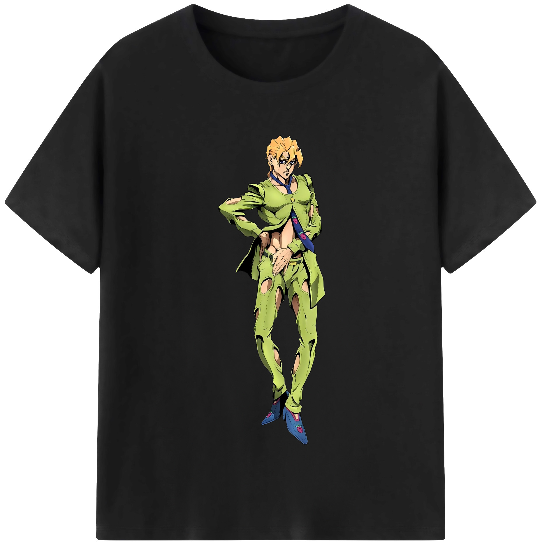 （画像用） ジョジョの奇妙な冒険 パンナコッタ?フー JoJo's Bizarre Adventure Pannacotta Fugo 綿100％半袖Tシャツ（フロントプリント）