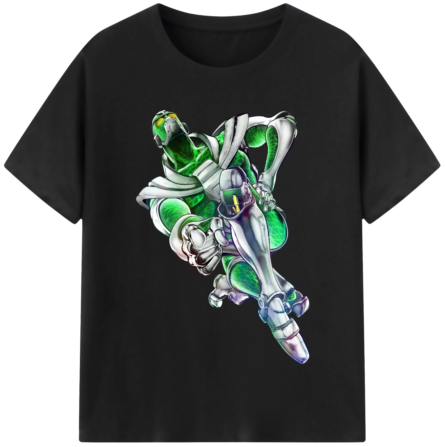 （画像用） ジョジョの奇妙な冒険 花京院 典明（かきょういん のりあき） JoJo's Bizarre Adventure Kakyoin Noriaki 綿100％半袖Tシャツ（フロントプリント）