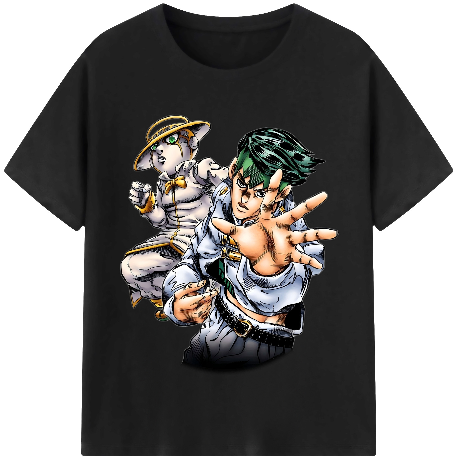 （画像用） ジョジョの奇妙な冒険 岸辺 露伴（きしべ ろはん） JoJo's Bizarre Adventure Rohan Kishibe 綿100％半袖Tシャツ（フロントプリント）