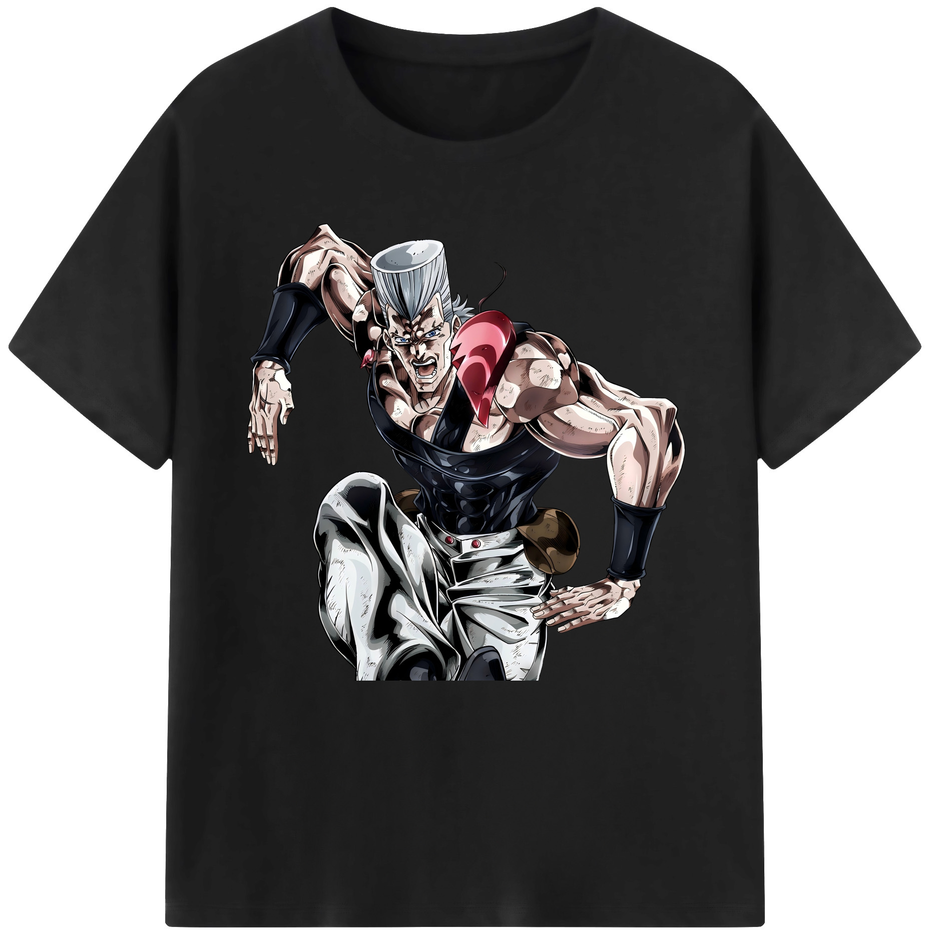 （画像用） ジョジョの奇妙な冒険 ジャン＝ピエール?ポルナレフ JoJo's Bizarre Adventure Jan Pierre Polnareff 綿100％半袖Tシャツ（フロントプリント）