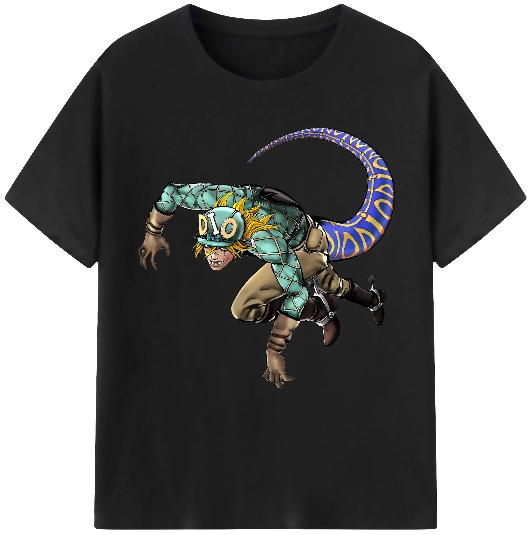 （画像用） ジョジョの奇妙な冒険 ディオ?ブランドー JoJo's Bizarre Adventure Dio Brando 綿100％半袖Tシャツ（フロントプリント）