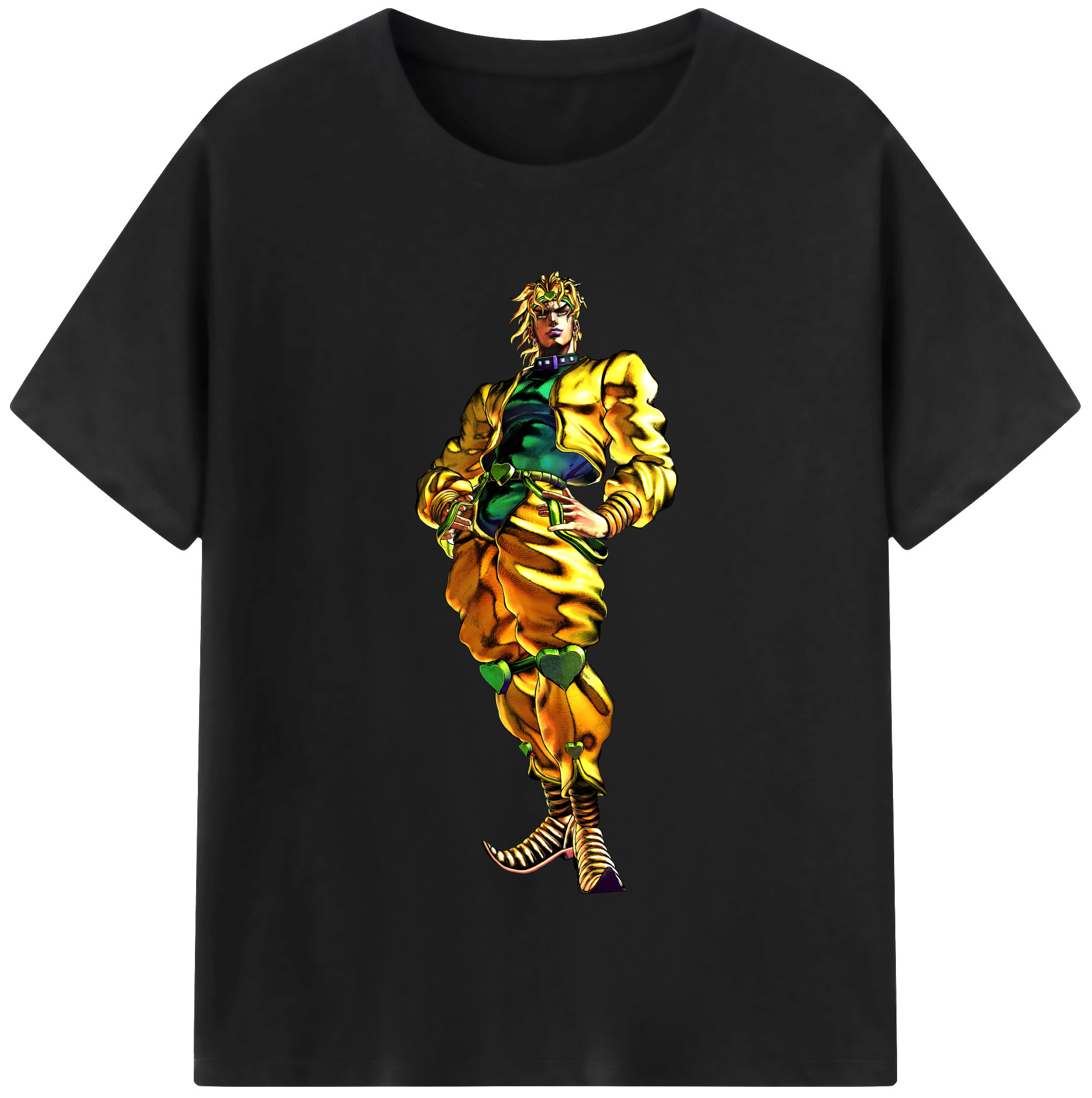（画像用） ジョジョの奇妙な冒険 ディオ?ブランドー JoJo's Bizarre Adventure Dio Brando 綿100％半袖Tシャツ（フロントプリント）