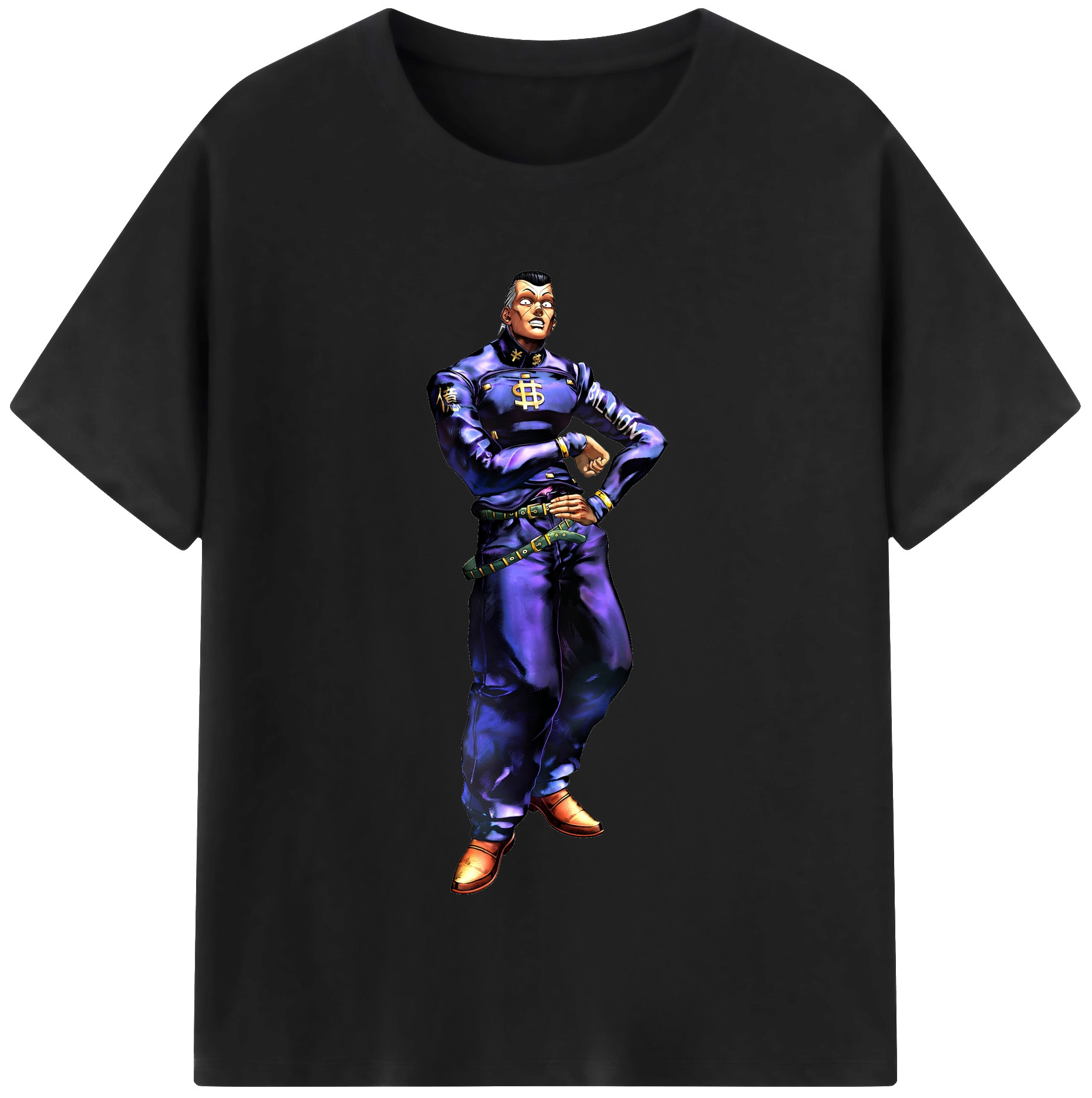 （画像用） ジョジョの奇妙な冒険 虹村億泰 にじむら おくやす JoJo's Bizarre Adventure Nijimura Okuyasu 綿100％半袖Tシャツ（フロントプリント）