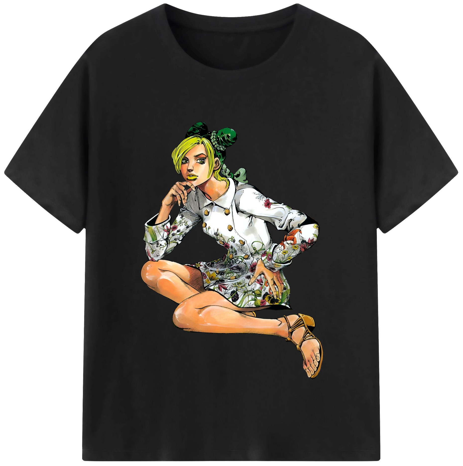 （画像用） "ジョジョの奇妙な冒険 くうじょう ジョリーン JoJo's Bizarre Adventure Jolyne Cujoh " 綿100％半袖Tシャツ（フロントプリント）