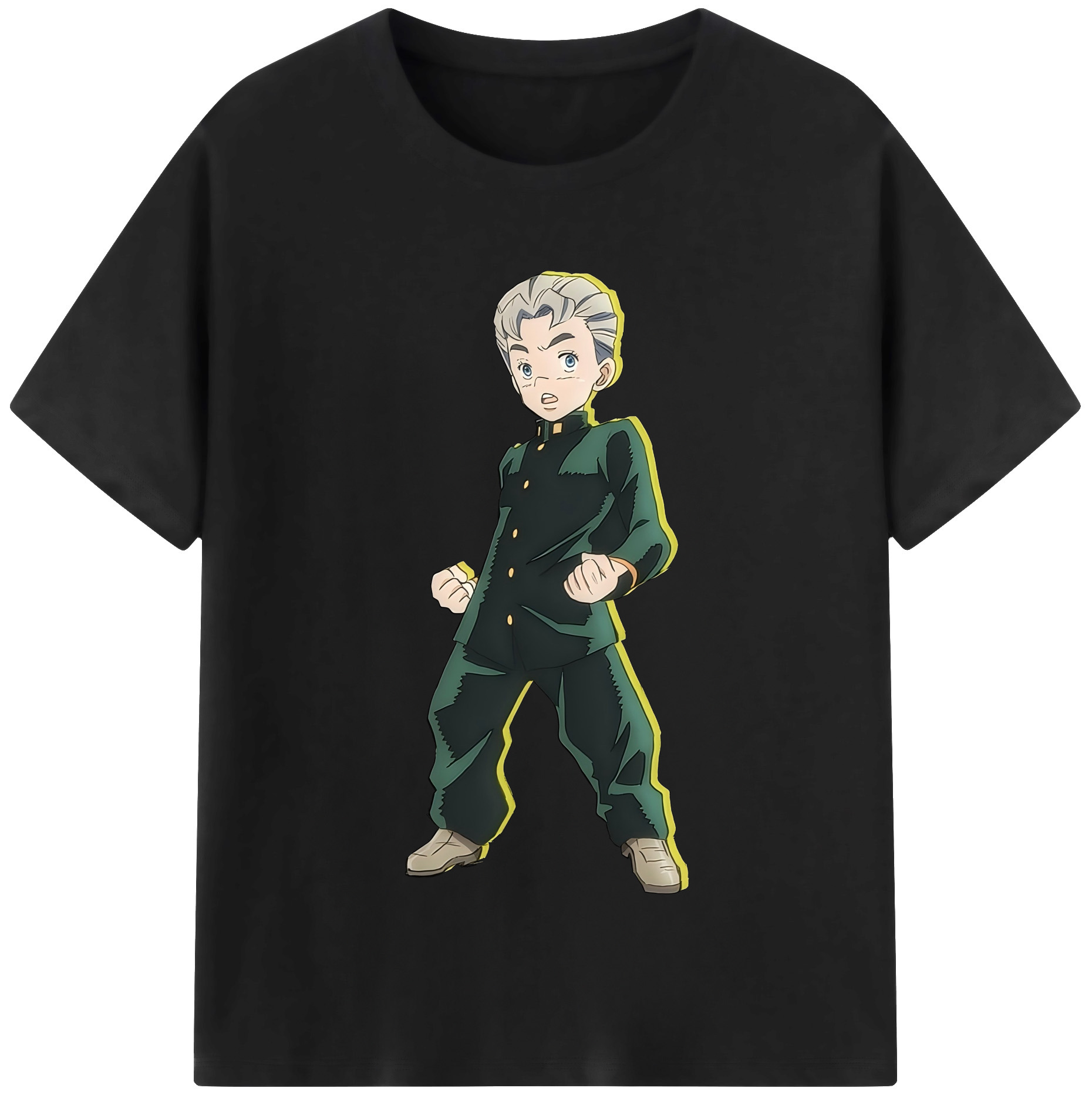 （画像用） ジョジョの奇妙な冒険 広瀨康一 JoJo's Bizarre Adventure Hirose Koichi 綿100％半袖Tシャツ（フロントプリント）