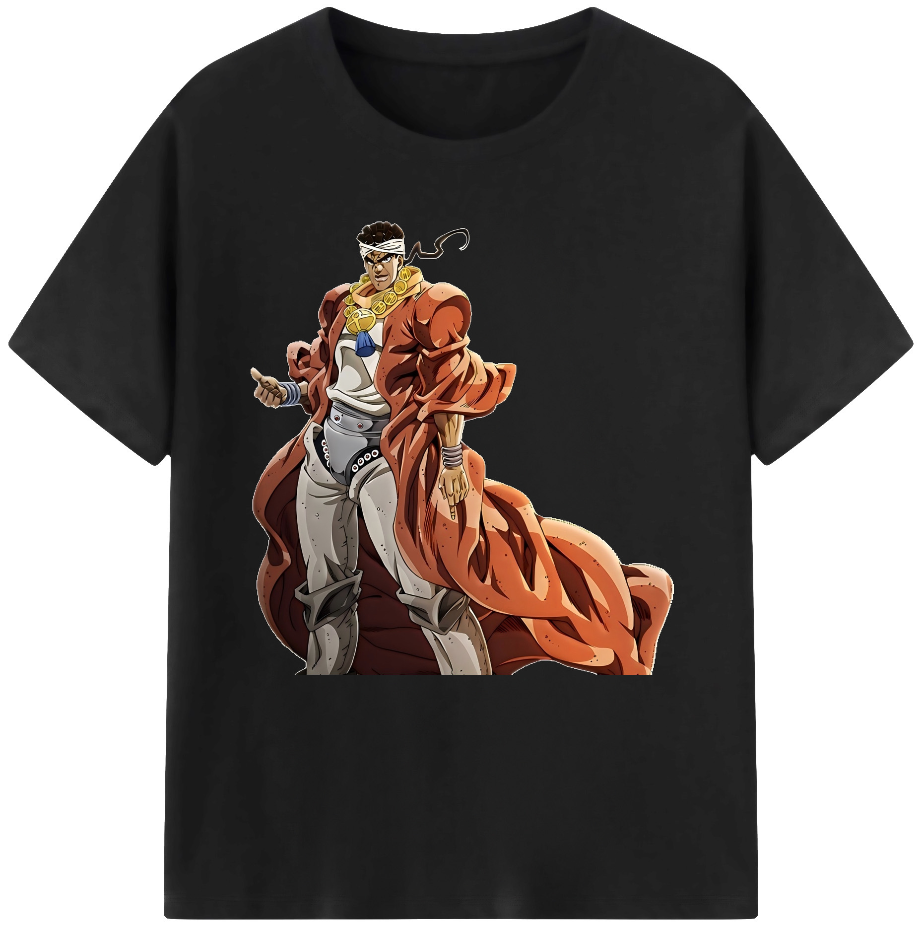 （画像用） ジョジョの奇妙な冒険 ムハンマド?アブドゥル JoJo's Bizarre Adventure Muhammad Avdol 綿100％半袖Tシャツ（フロントプリント）