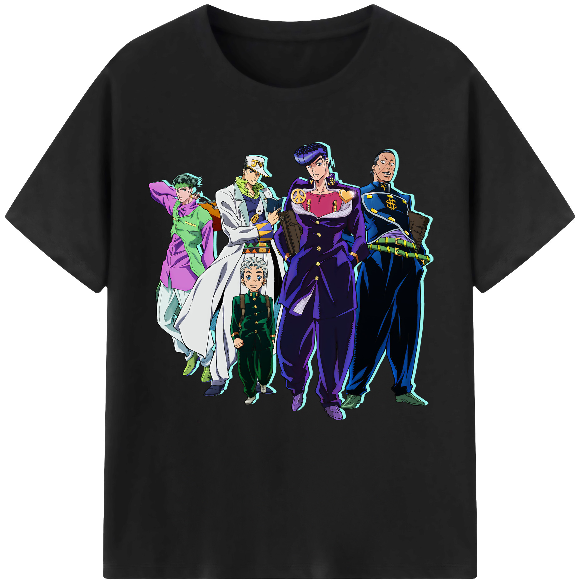 （画像用） ジョジョの奇妙な冒険 JoJo's Bizarre Adventure 綿100％半袖Tシャツ（フロントプリント）