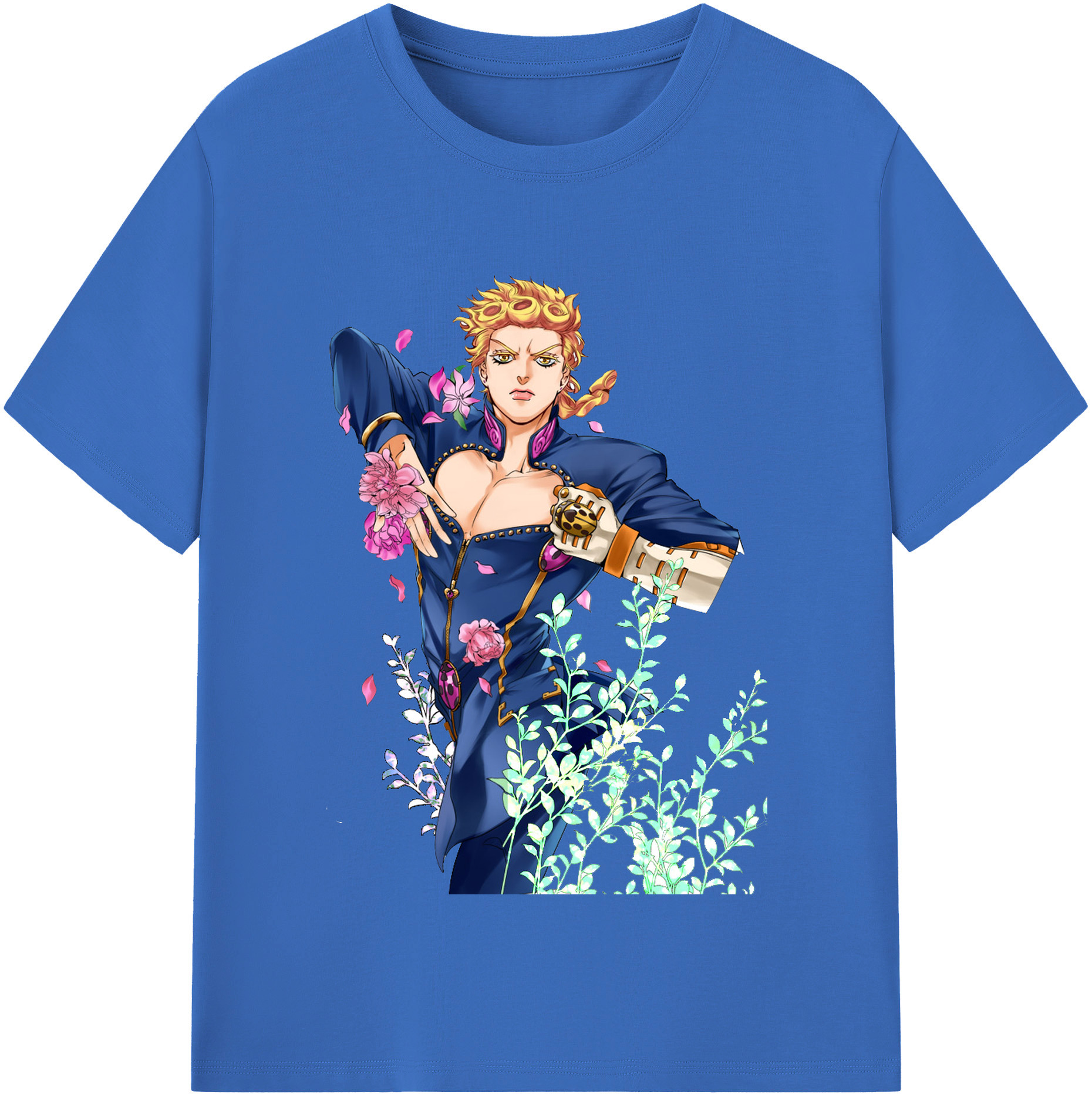 （画像用） ジョジョの奇妙な冒険 ジョルノ?ジョバァーナ JoJo's Bizarre Adventure Giorno Giovanna 綿100％半袖Tシャツ（フロントプリント）