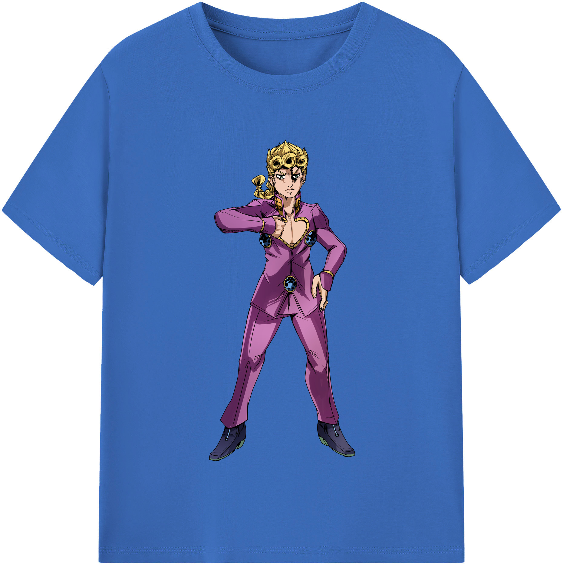（画像用） ジョジョの奇妙な冒険 ジョルノ?ジョバァーナ JoJo's Bizarre Adventure Giorno Giovanna 綿100％半袖Tシャツ（フロントプリント）