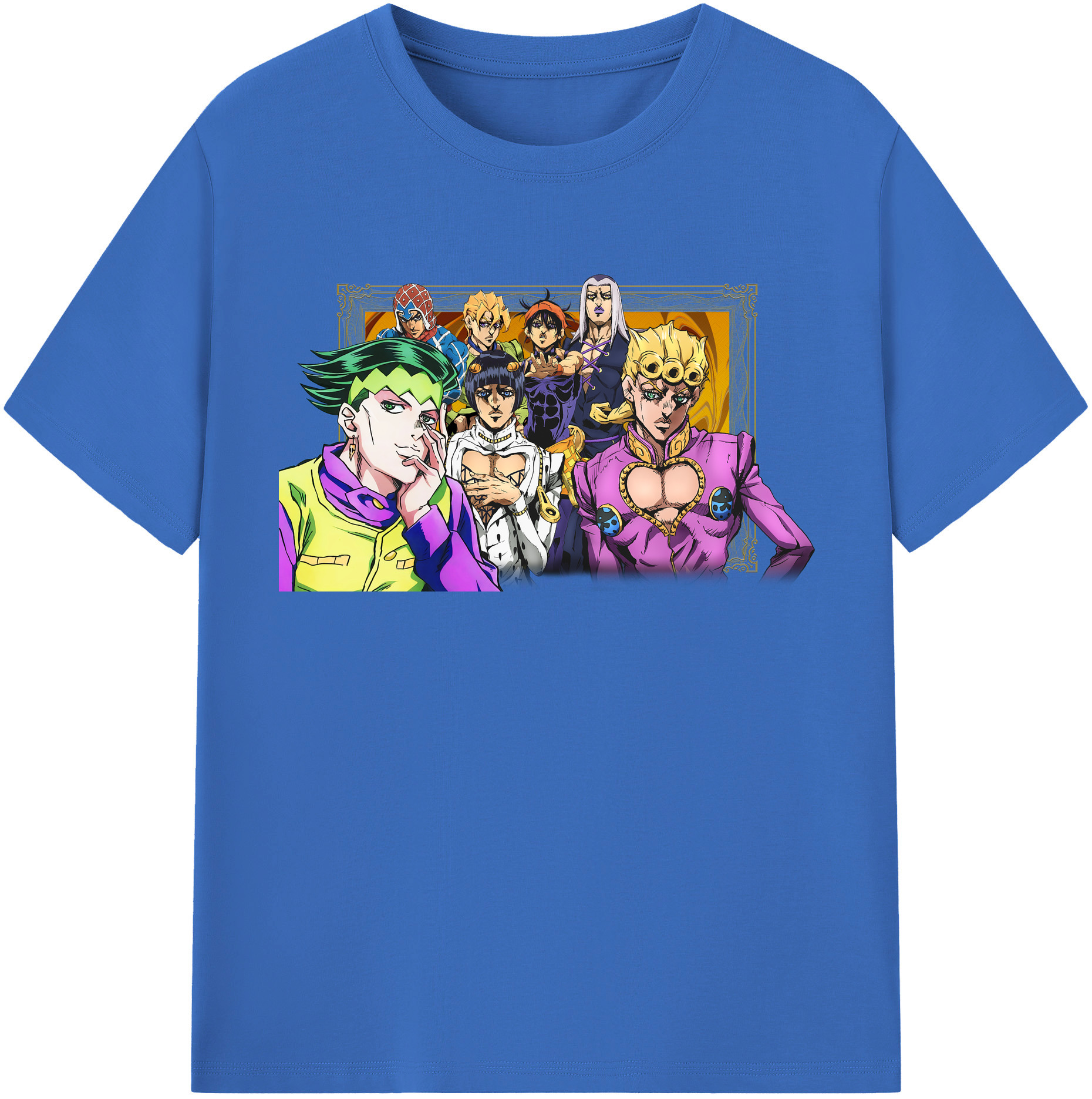 （画像用） ジョジョの奇妙な冒険 ジョルノ?ジョバァーナ JoJo's Bizarre Adventure Giorno Giovanna 綿100％半袖Tシャツ（フロントプリント）