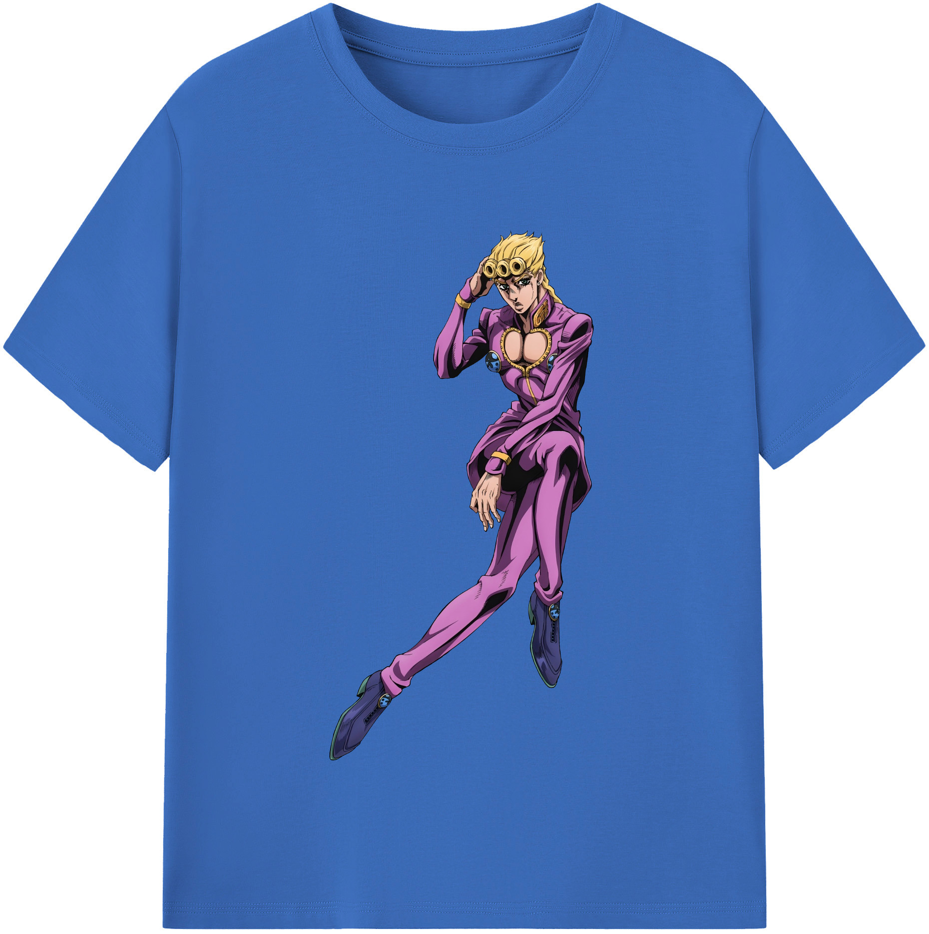（画像用） ジョジョの奇妙な冒険 ジョルノ?ジョバァーナ JoJo's Bizarre Adventure Giorno Giovanna 綿100％半袖Tシャツ（フロントプリント）