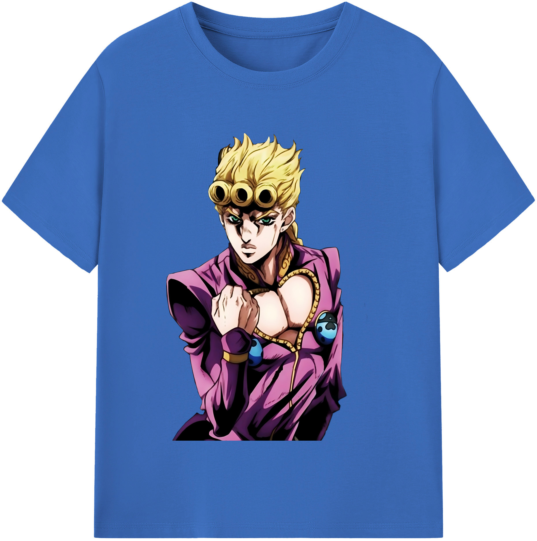 （画像用） ジョジョの奇妙な冒険 ジョルノ?ジョバァーナ JoJo's Bizarre Adventure Giorno Giovanna 綿100％半袖Tシャツ（フロントプリント）