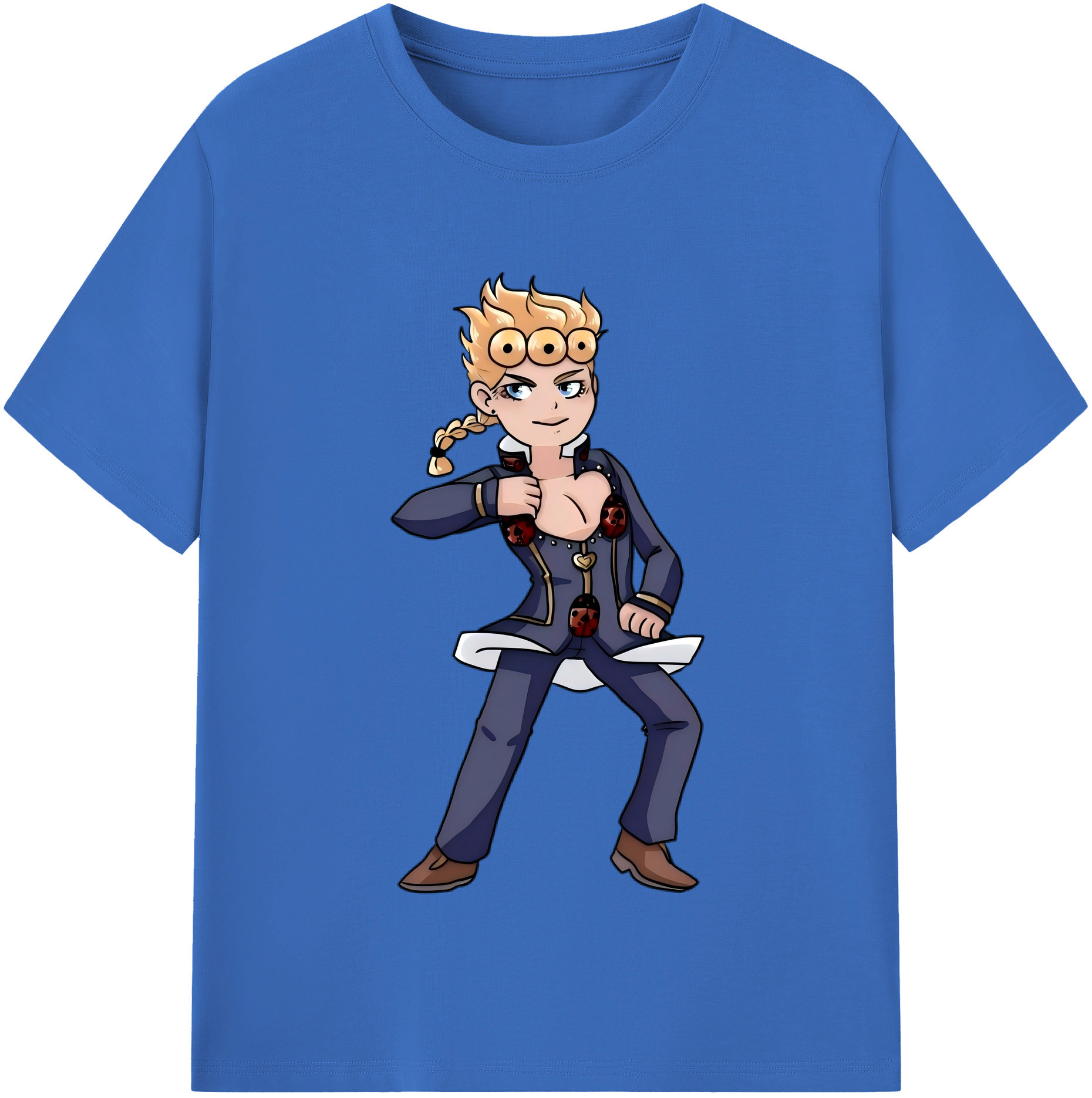 （画像用） ジョジョの奇妙な冒険 ジョルノ?ジョバァーナ JoJo's Bizarre Adventure Giorno Giovanna 綿100％半袖Tシャツ（フロントプリント）