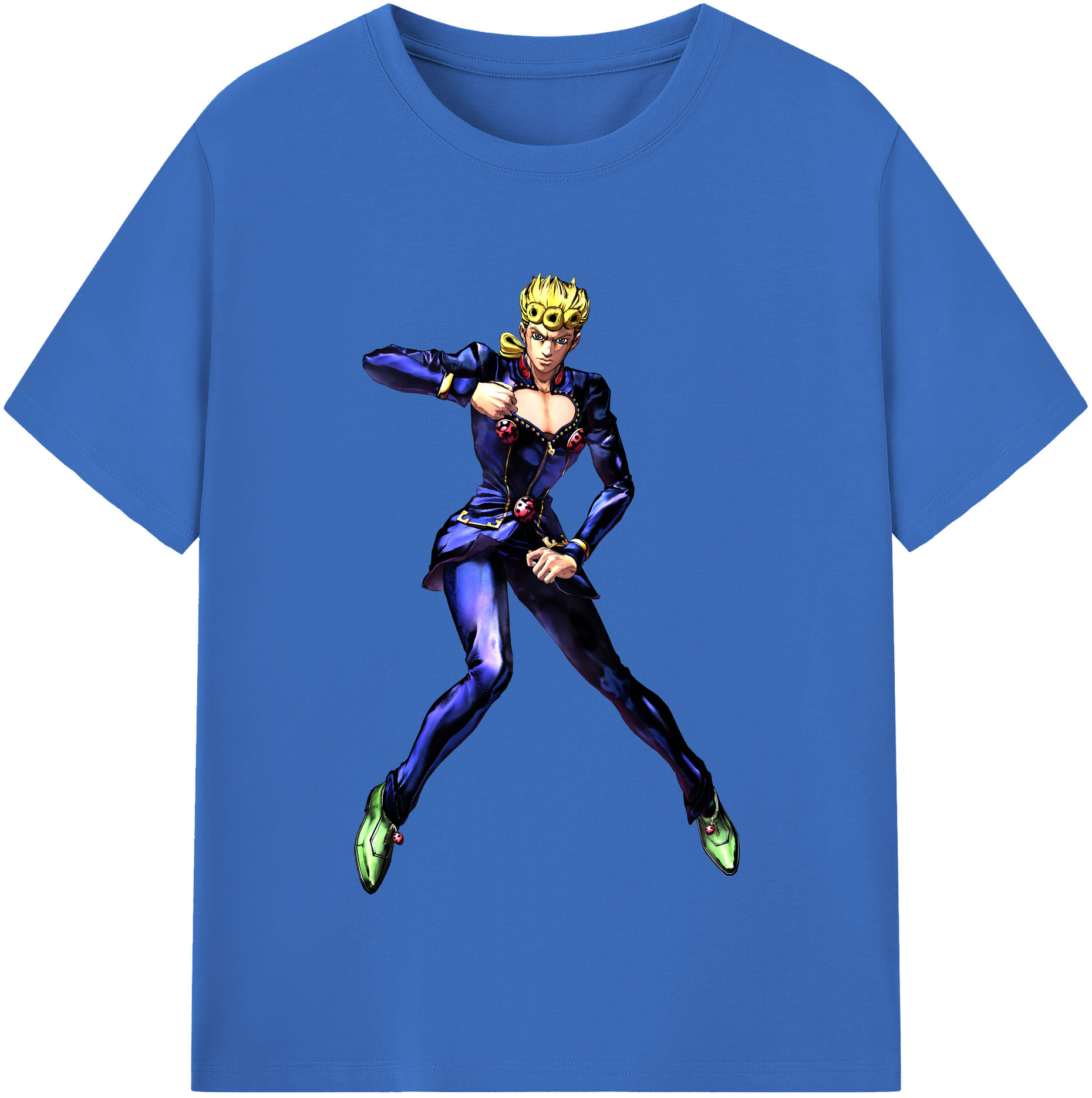 （画像用） ジョジョの奇妙な冒険 ジョルノ?ジョバァーナ JoJo's Bizarre Adventure Giorno Giovanna 綿100％半袖Tシャツ（フロントプリント）