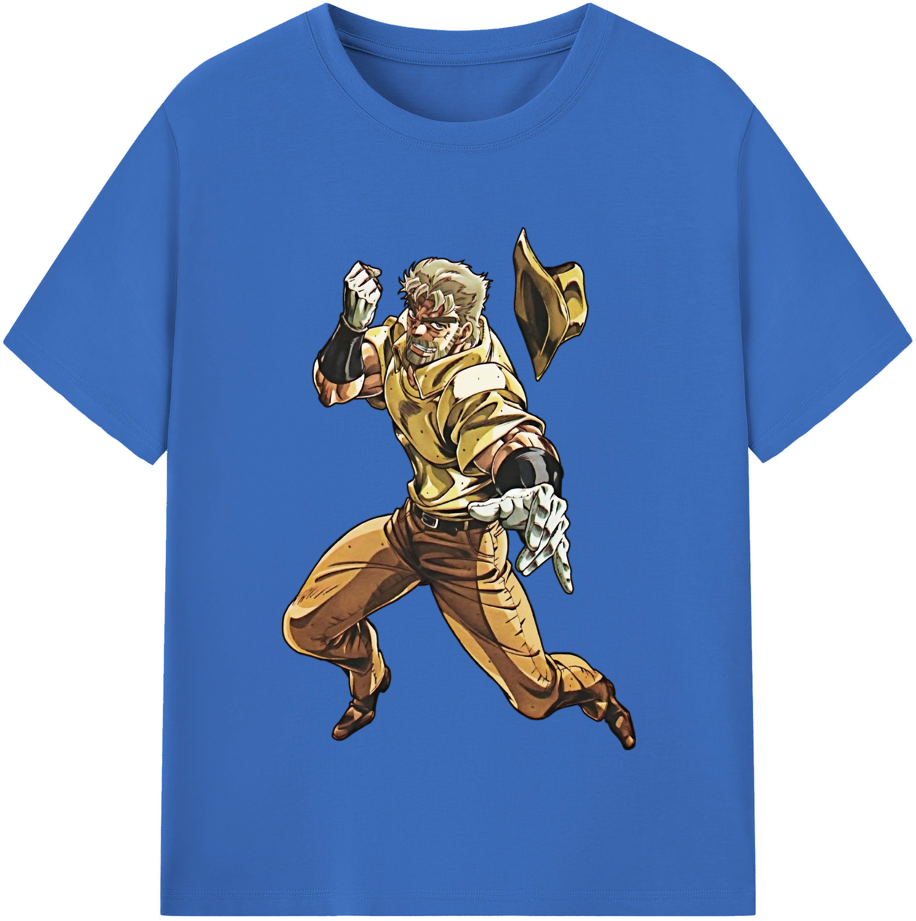 （画像用） ジョジョの奇妙な冒険 ジョセフ?ジョースター JoJo's Bizarre Adventure Joseph Joestar 綿100％半袖Tシャツ（フロントプリント）