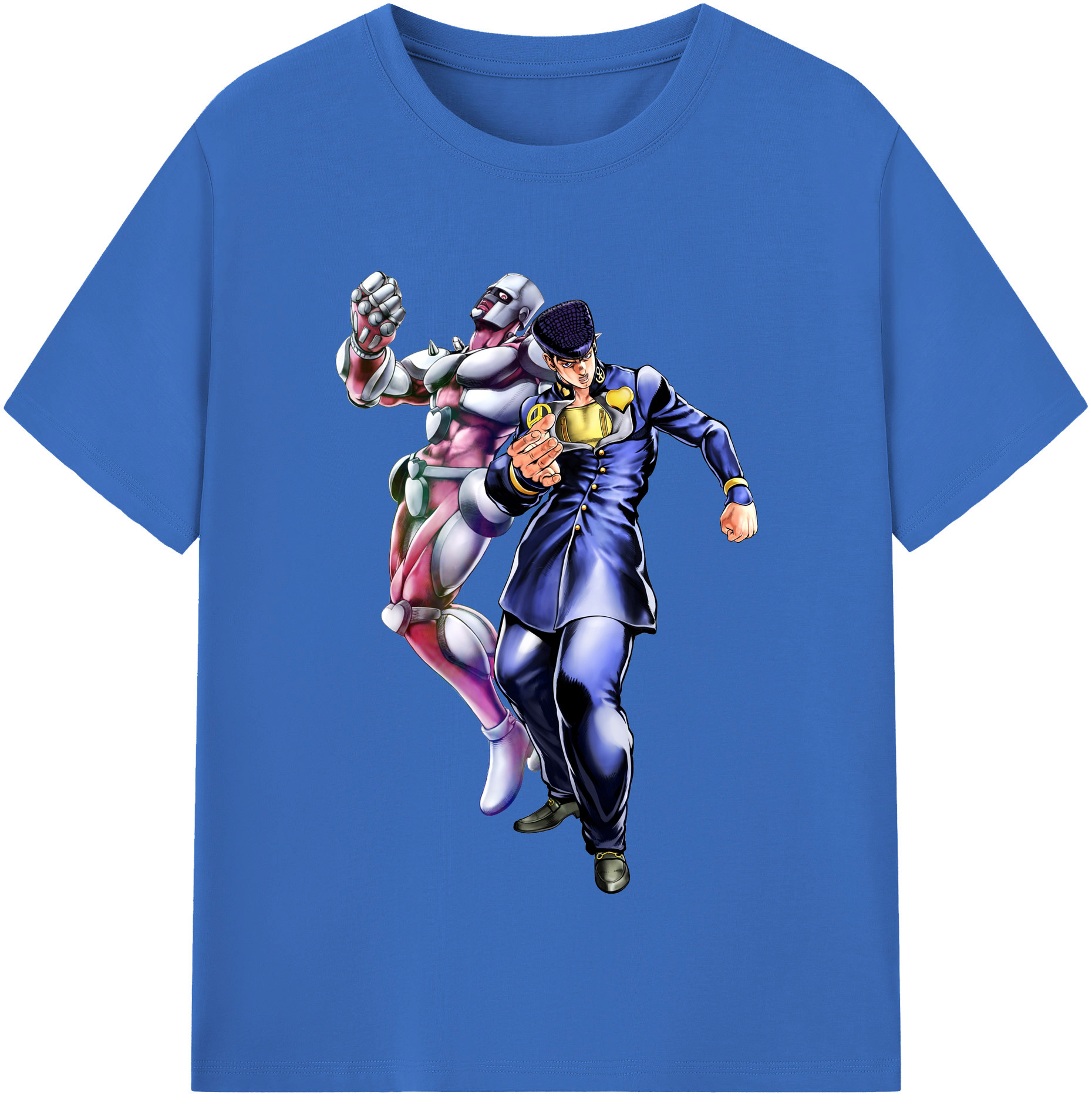 （画像用） ジョジョの奇妙な冒険 ひがしかた じょうすけ JoJo's Bizarre Adventure Higashikata Josuke 綿100％半袖Tシャツ（フロントプリント）