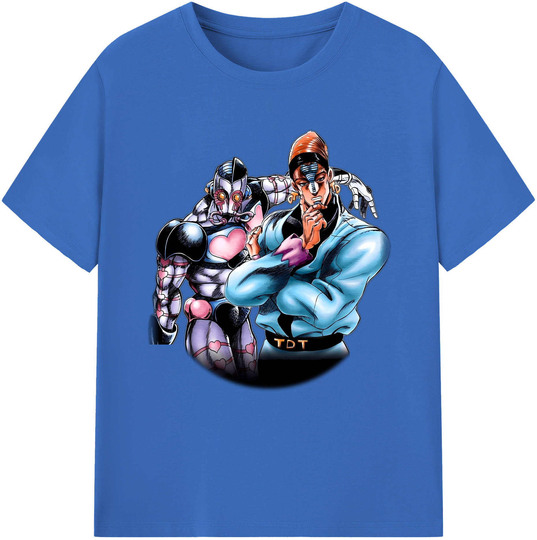 （画像用） ジョジョの奇妙な冒険 ひがしかた じょうすけ JoJo's Bizarre Adventure Higashikata Josuke 綿100％半袖Tシャツ（フロントプリント）