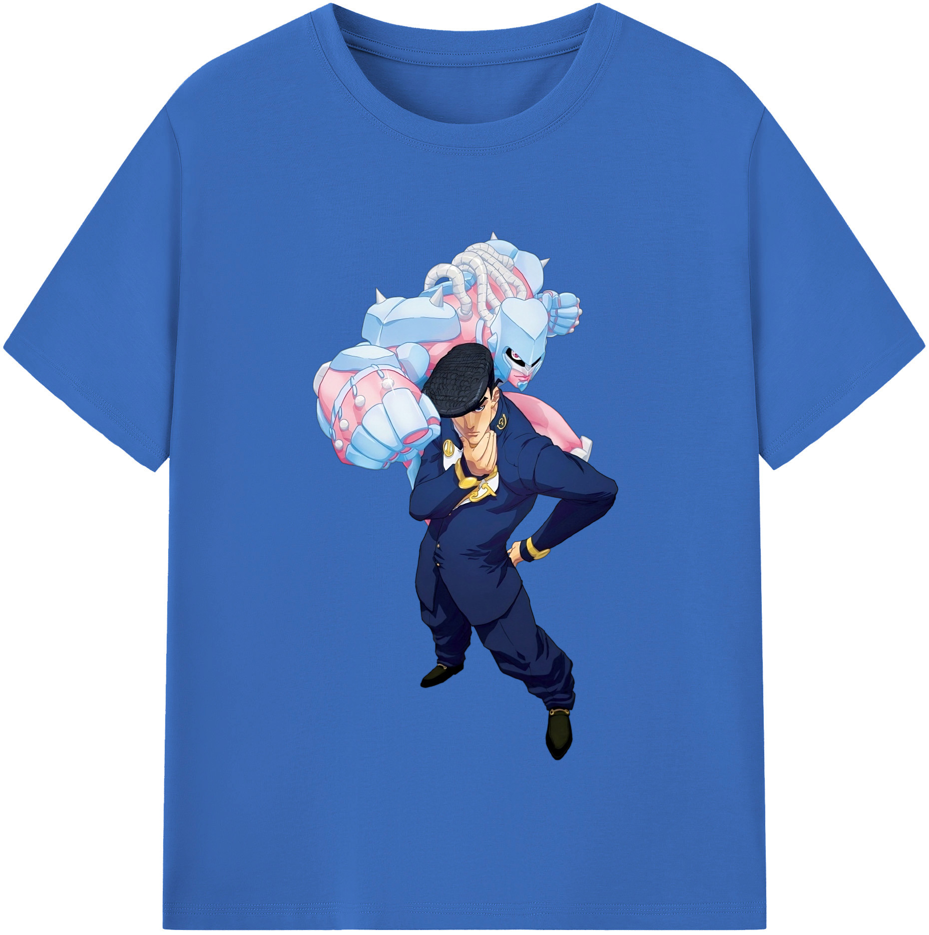 （画像用） ジョジョの奇妙な冒険 ひがしかた じょうすけ JoJo's Bizarre Adventure Higashikata Josuke 綿100％半袖Tシャツ（フロントプリント）