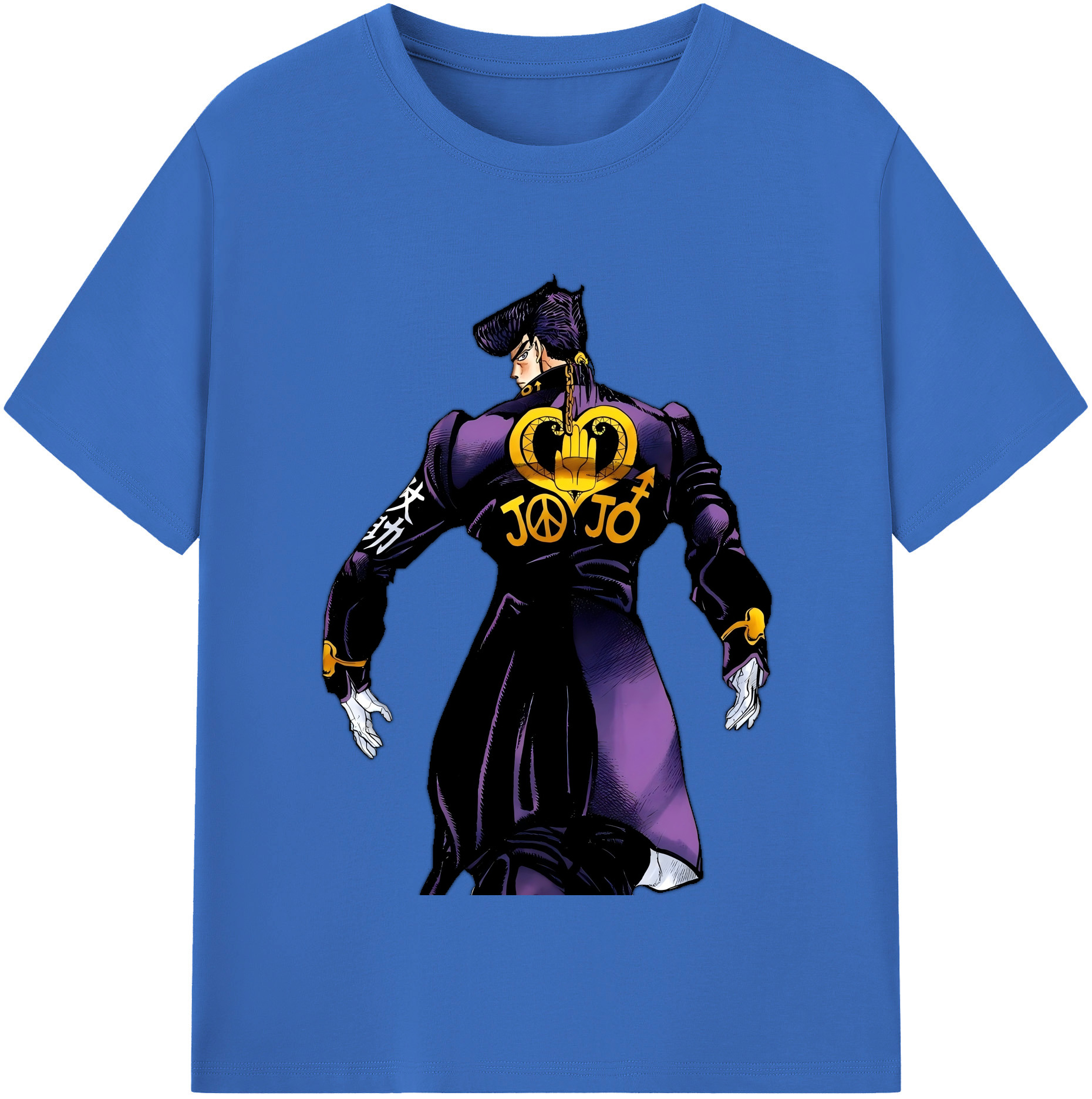 （画像用） ジョジョの奇妙な冒険 ひがしかた じょうすけ JoJo's Bizarre Adventure Higashikata Josuke 綿100％半袖Tシャツ（フロントプリント）