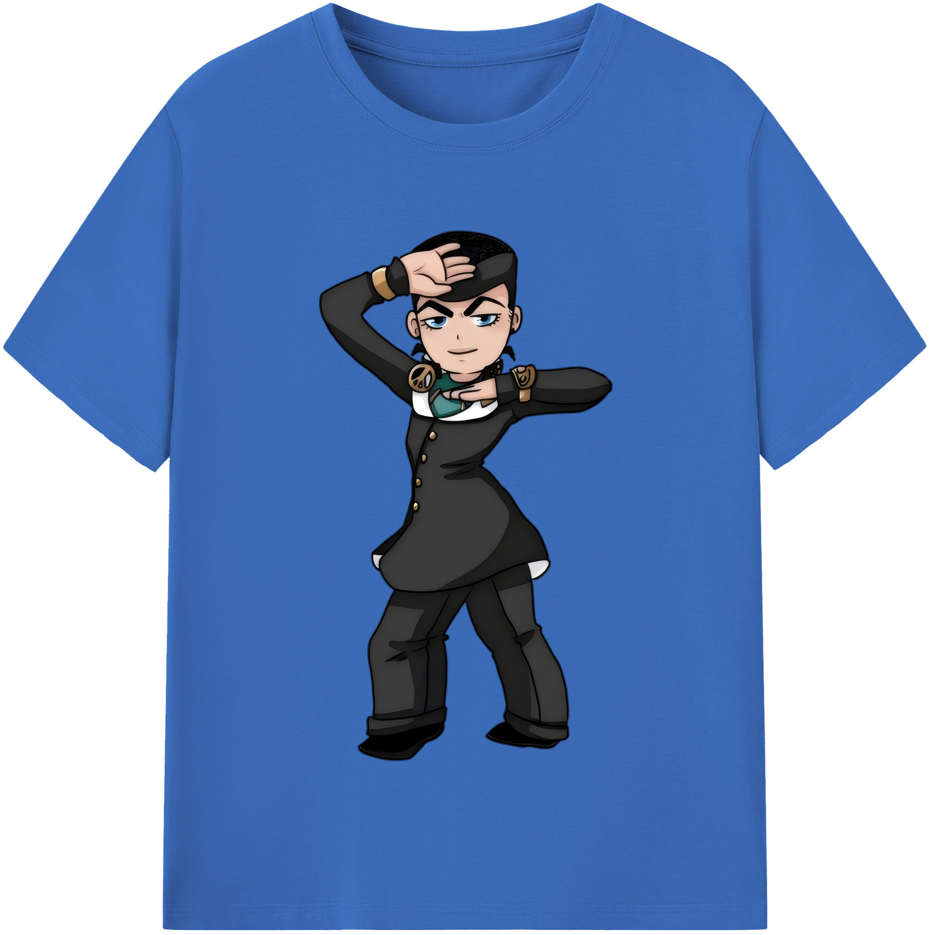 （画像用） ジョジョの奇妙な冒険 ひがしかた じょうすけ JoJo's Bizarre Adventure Higashikata Josuke 綿100％半袖Tシャツ（フロントプリント）