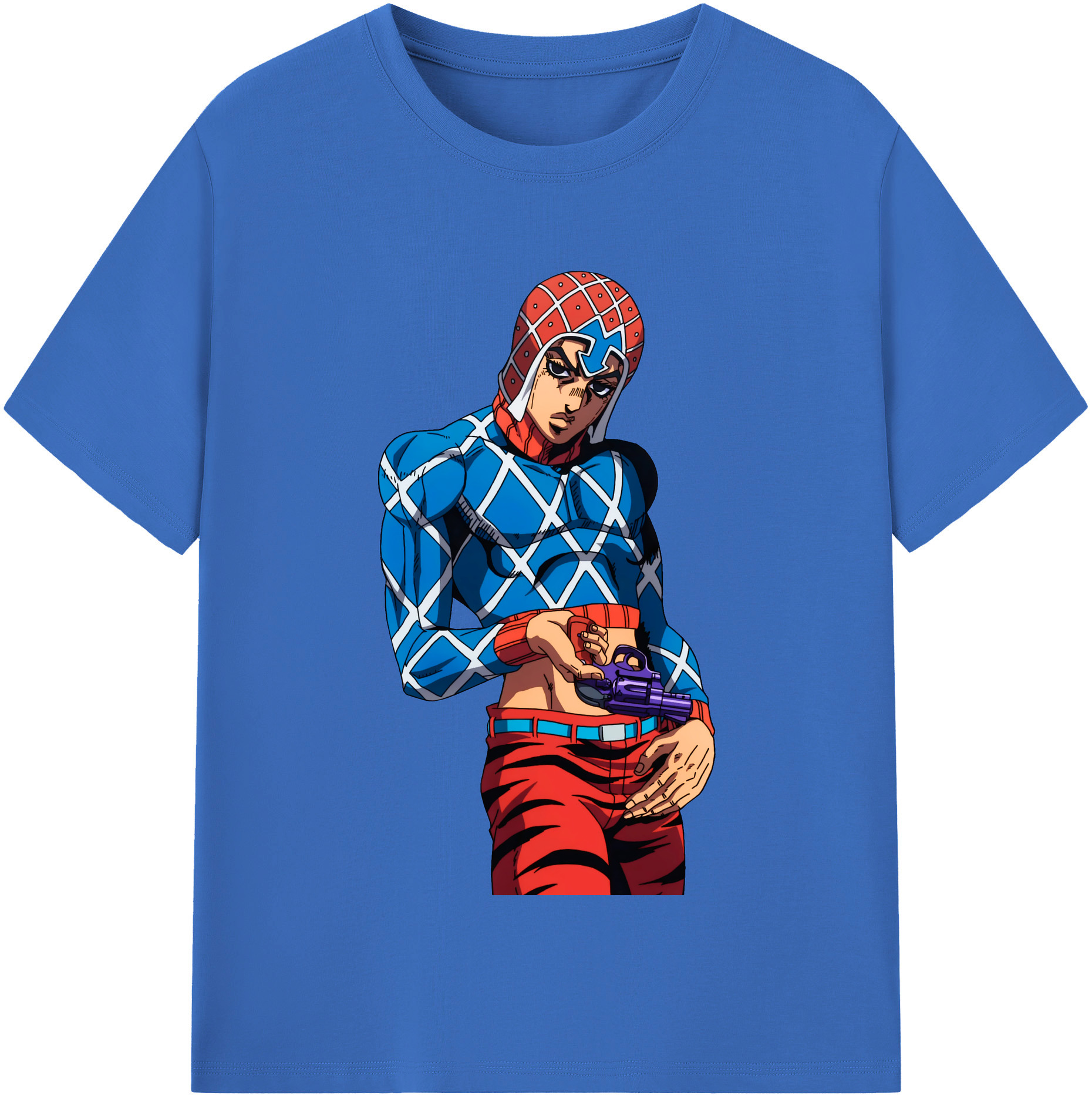 （画像用） ジョジョの奇妙な冒険 グイード?ミスタ JoJo's Bizarre Adventure Guido Mista 綿100％半袖Tシャツ（フロントプリント）