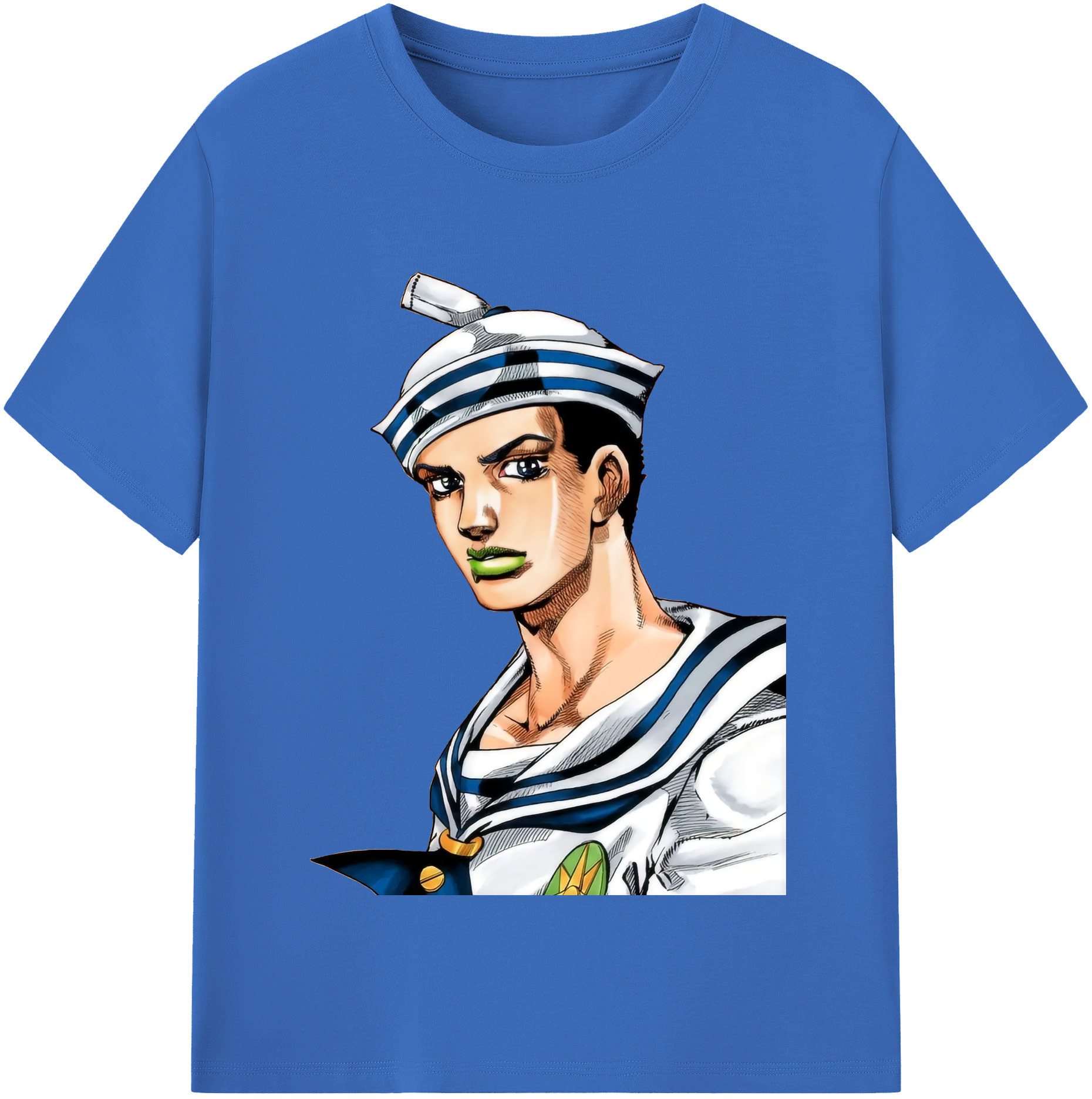 （画像用） ジョジョの奇妙な冒険 東方定助 JoJo's Bizarre Adventure Higashikata Josuke 綿100％半袖Tシャツ（フロントプリント）