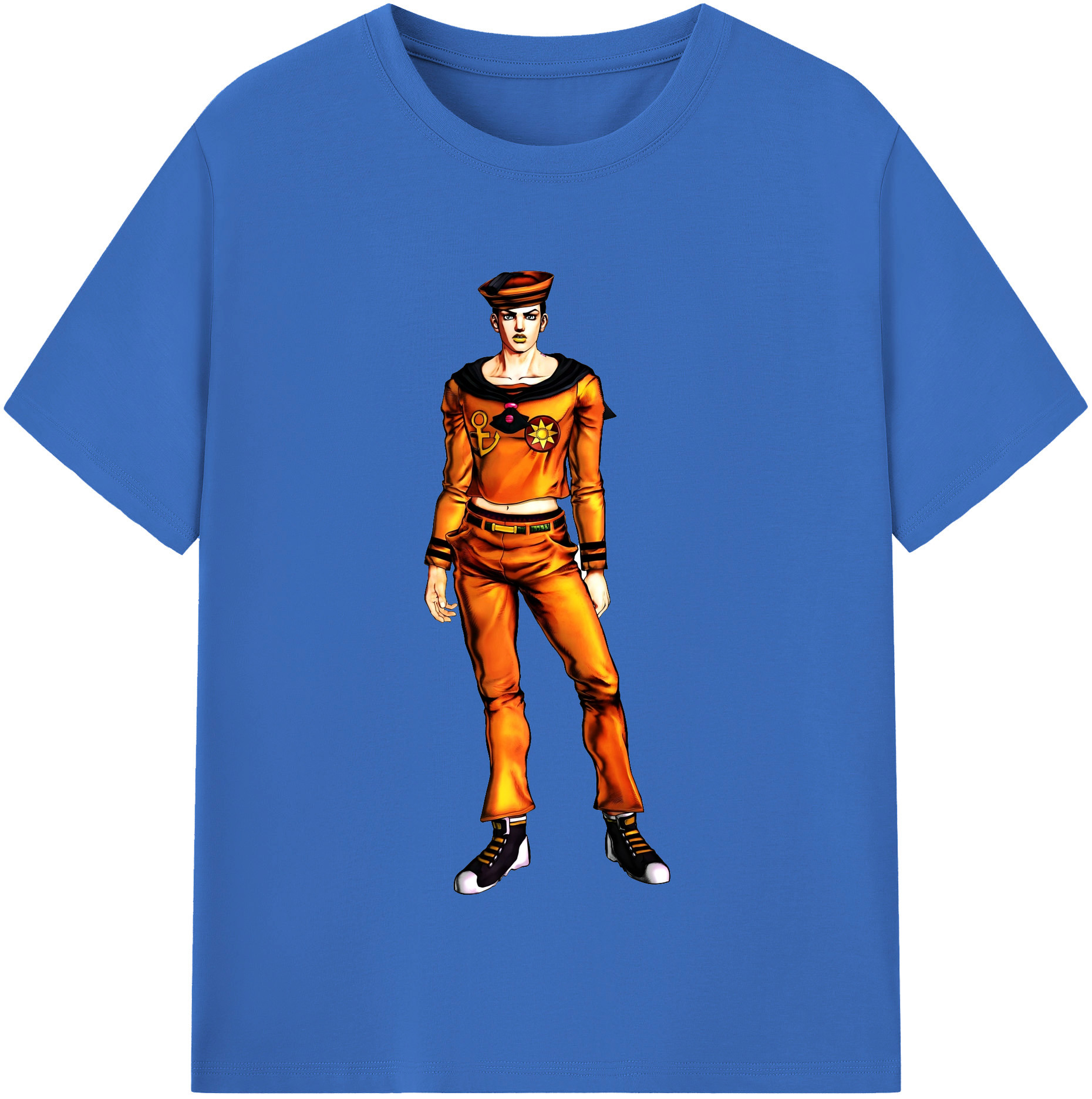 （画像用） ジョジョの奇妙な冒険 東方定助 JoJo's Bizarre Adventure Higashikata Josuke 綿100％半袖Tシャツ（フロントプリント）