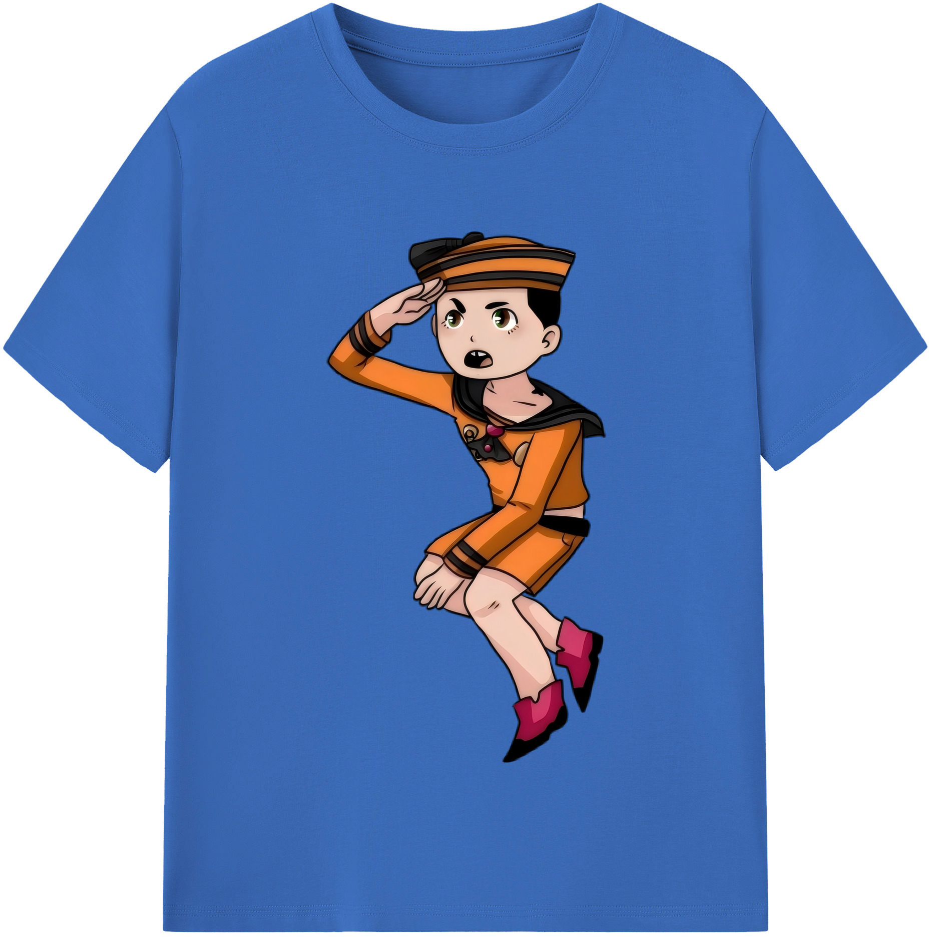 （画像用） ジョジョの奇妙な冒険 東方定助 JoJo's Bizarre Adventure Higashikata Josuke 綿100％半袖Tシャツ（フロントプリント）