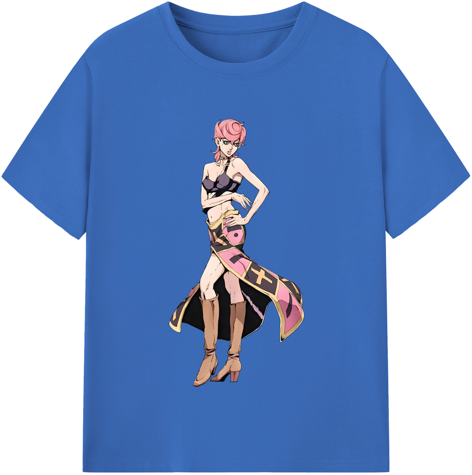 （画像用） ジョジョの奇妙な冒険 トリッシュ?ウナ JoJo's Bizarre Adventure Trish Una 綿100％半袖Tシャツ（フロントプリント）