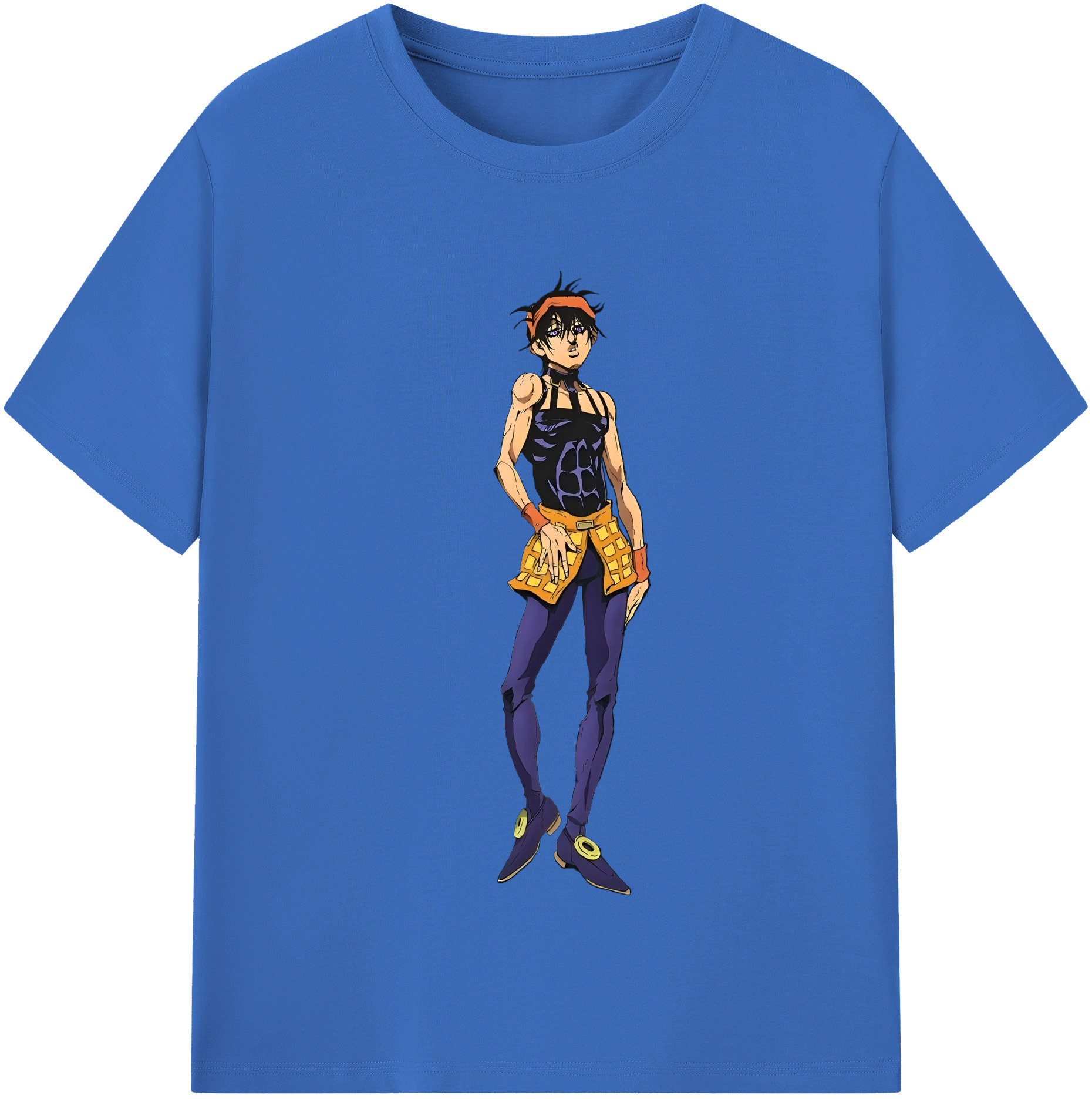 （画像用） ジョジョの奇妙な冒険 ナランチャ?ギルガ JoJo's Bizarre Adventure Narancia Ghirga 綿100％半袖Tシャツ（フロントプリント）