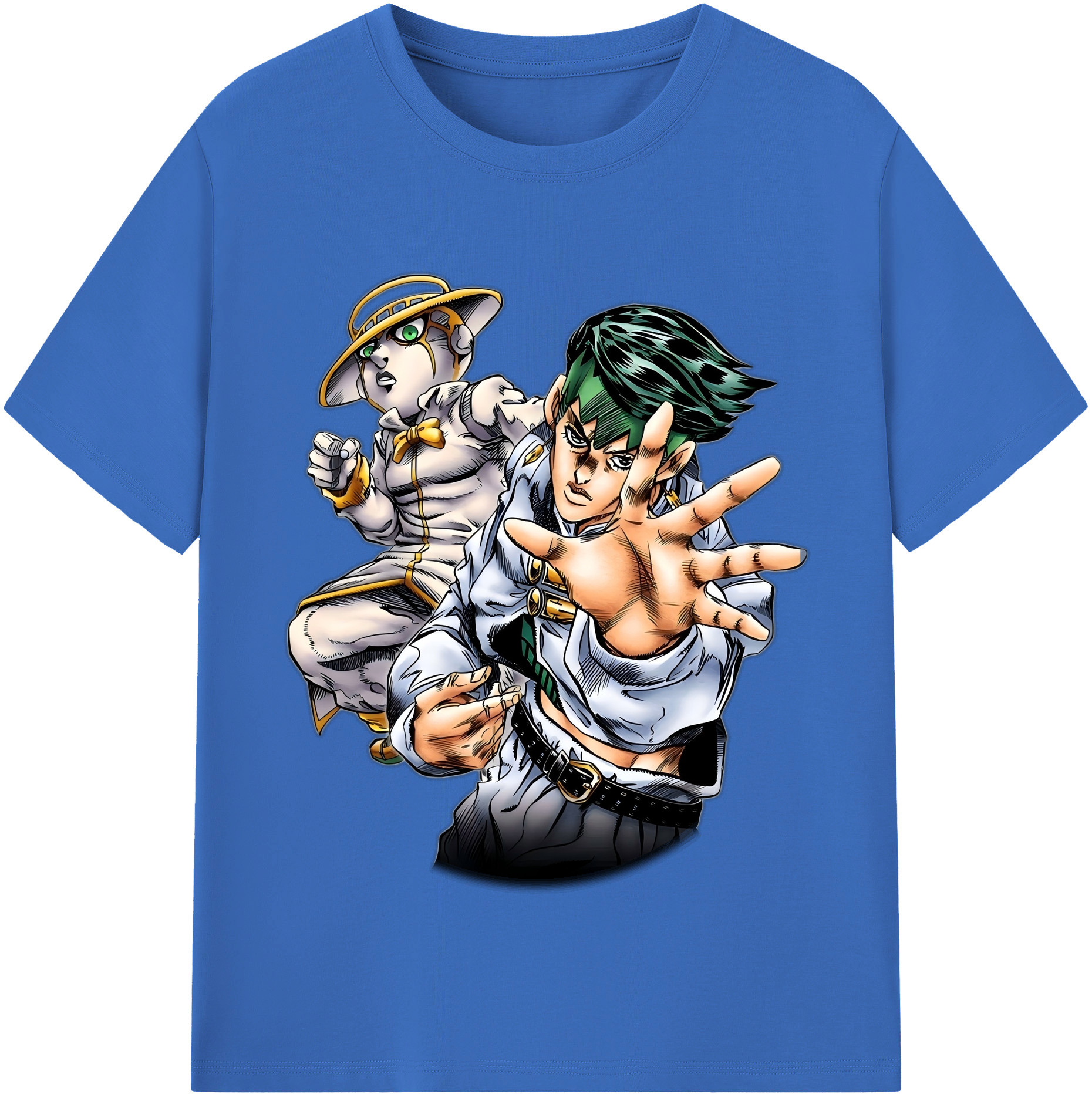（画像用） ジョジョの奇妙な冒険 岸辺 露伴（きしべ ろはん） JoJo's Bizarre Adventure Rohan Kishibe 綿100％半袖Tシャツ（フロントプリント）